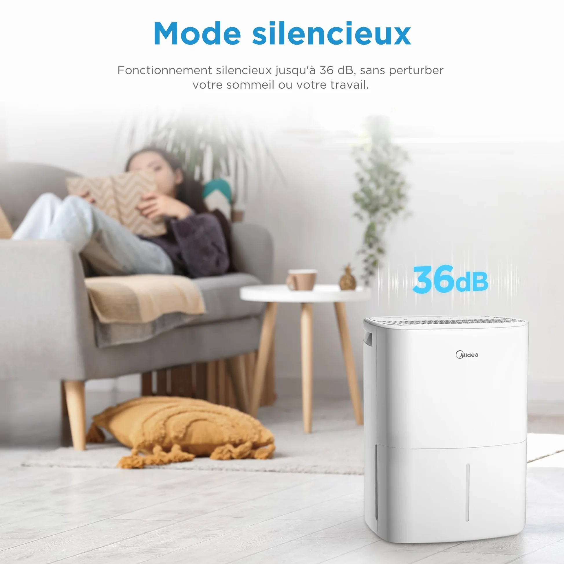 MIDEA Deshumidificateur d air Anti Moisissure 12L - Compresseur Intelligent et APP - Absorbeur d'humidité electrique - Séchage du Linge, Capteur d'humidité Auto et anti-condensation - Idéal pour 35m²