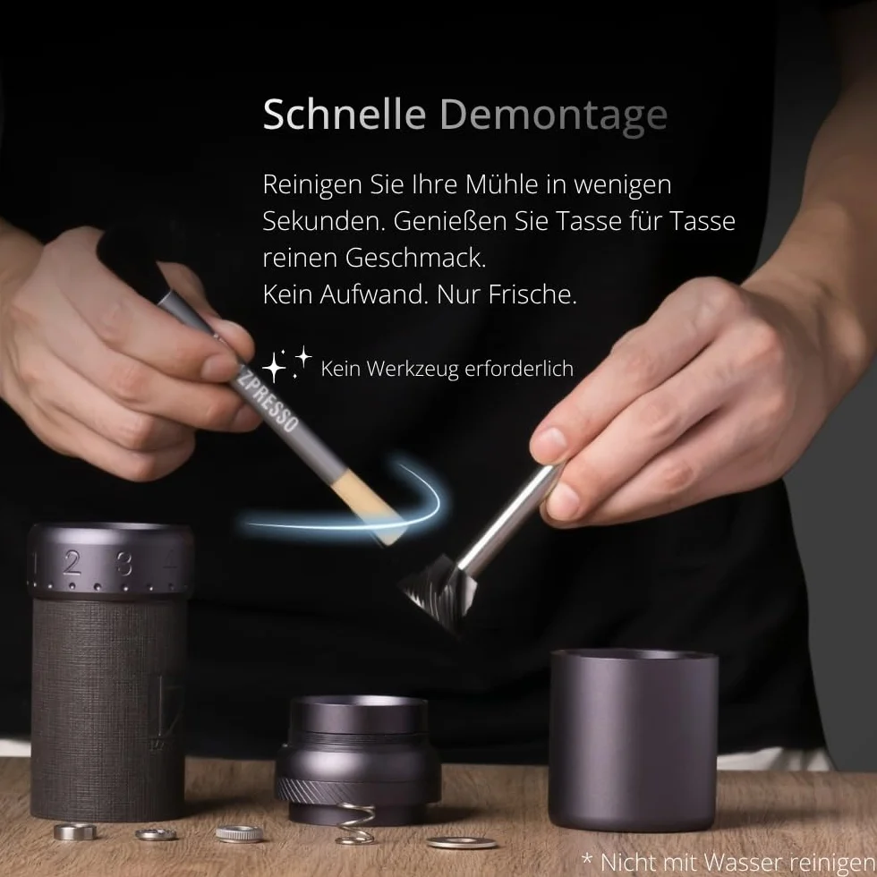 1Zpresso J-Ultra Moulin à café manuel gris fer, fraise conique, poignée pliable, tasse magnétique de 40 g, réglage numérique fin, efficacité de broyage plus rapide, idéal pour expresso (gris fer)