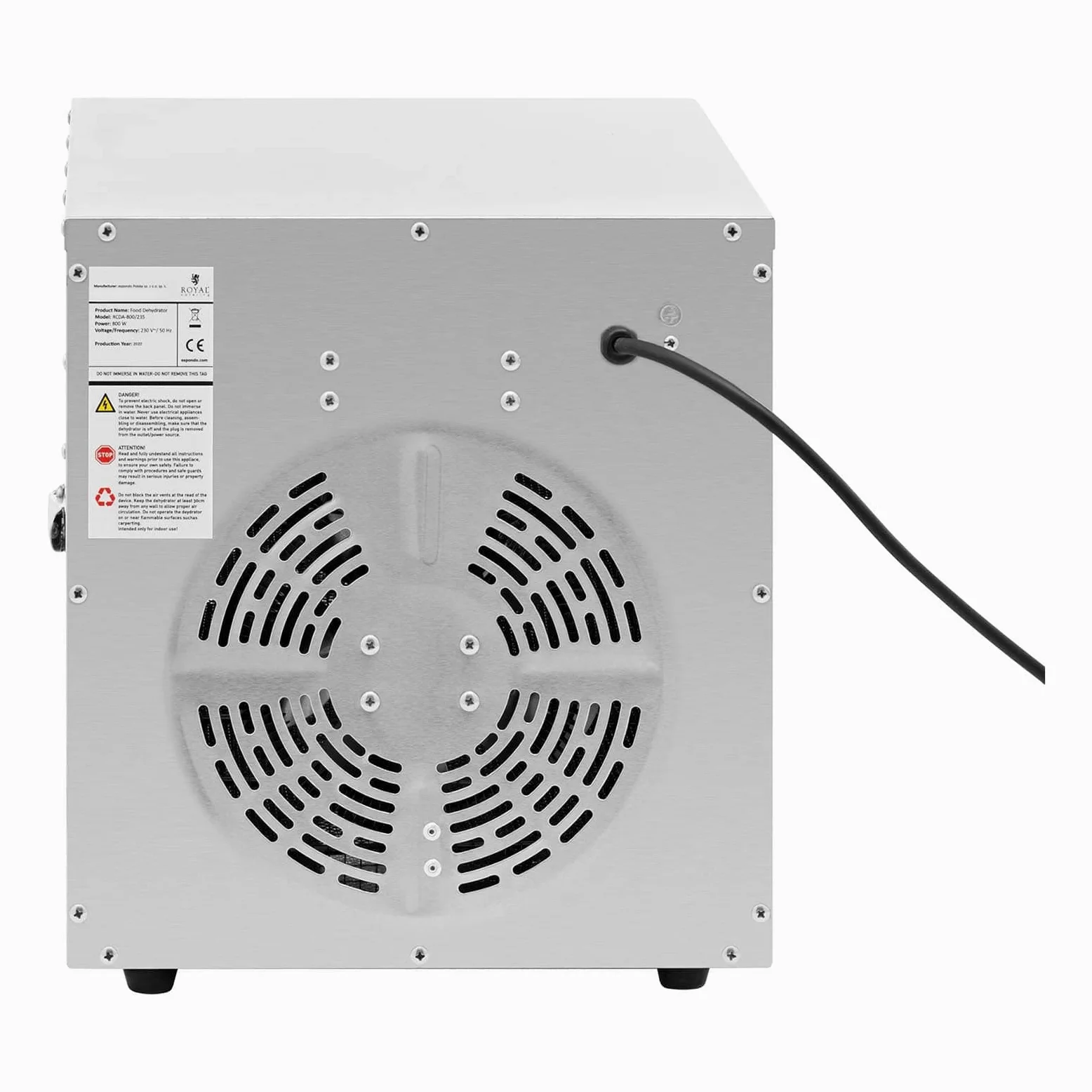 Royal Catering RCDA-800/23S Déshydrateur alimentaire 800 W 8 étagères Sèche alimentaire Déshydrateur professionnel