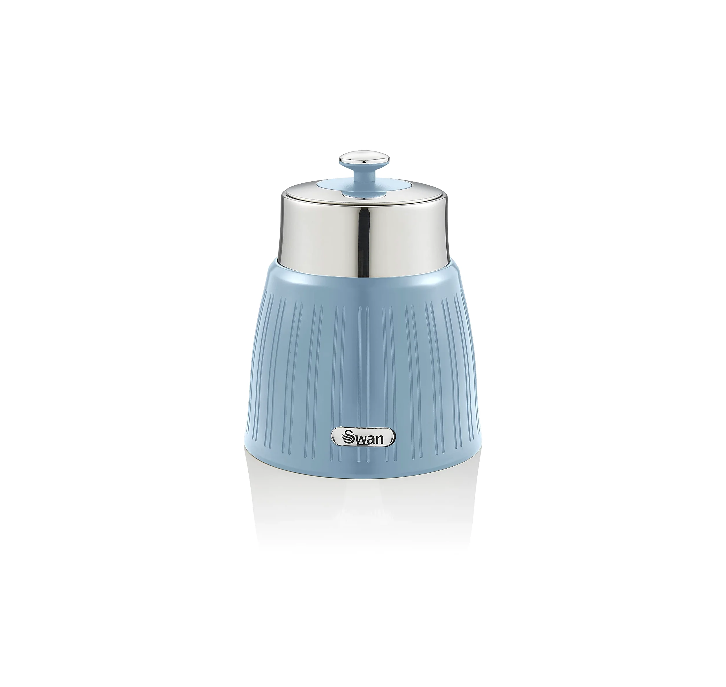 SWAN SWKA1024CN Retro Lot de 3 boîtes hermétiques avec couvercle hermétique, grande capacité, couvercle chromé, bleu