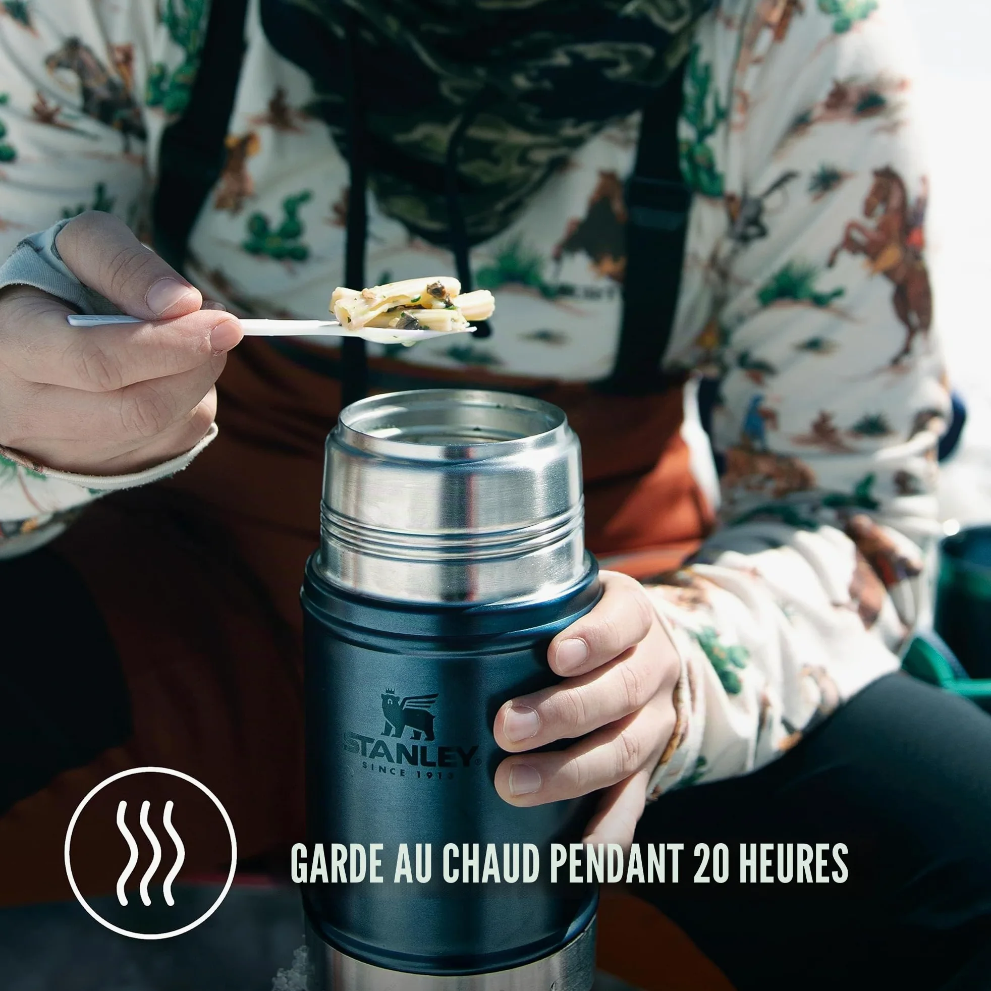 STANLEY Classic Legendary Food Jar 0.94L - Thermos Alimentaire Chaud a 20h - Lavable au Lave-Vaisselle - Acier Inoxydable - Sans BPA - Lunch Box Isotherme - Hammertone Green