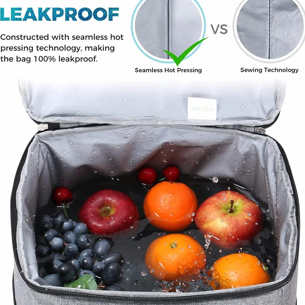Sac Isotherme, Sac Thermique Lunch Bag pour Apportez Repas Fruits, Sac à Déjeuner avec Doublure en Isolant Thermique, Idéal pour Plage, Pique-Nique, Barbecue, Bébé, Bureau