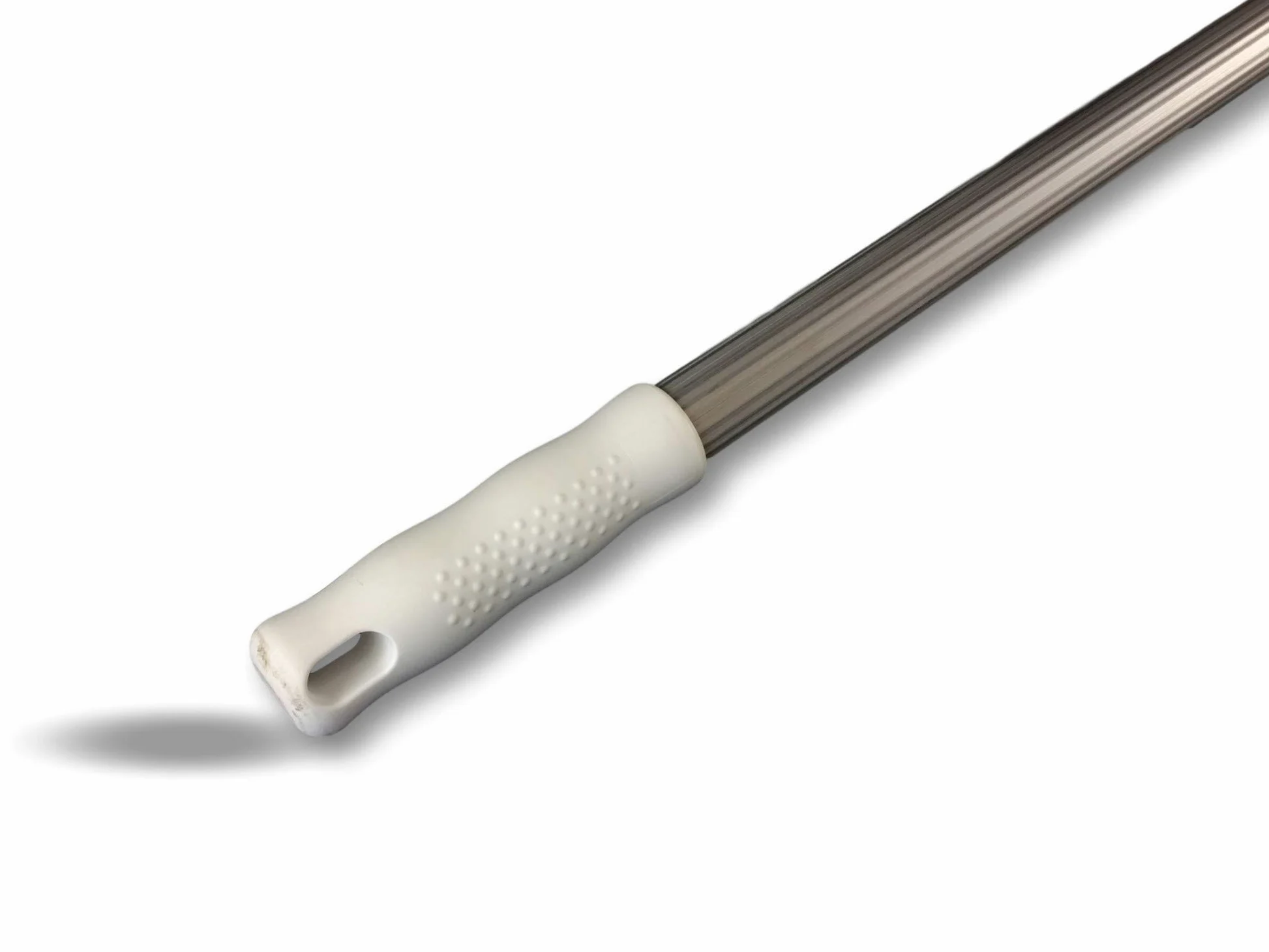 Manche télescopique professionnel | 3 fois 1,20 m | Aluminium anodisé | Pas de vis plastique standard | œillet d'accrochage | Balai raclot tête-de-loup brosse ménage piscine | Kibros 104637