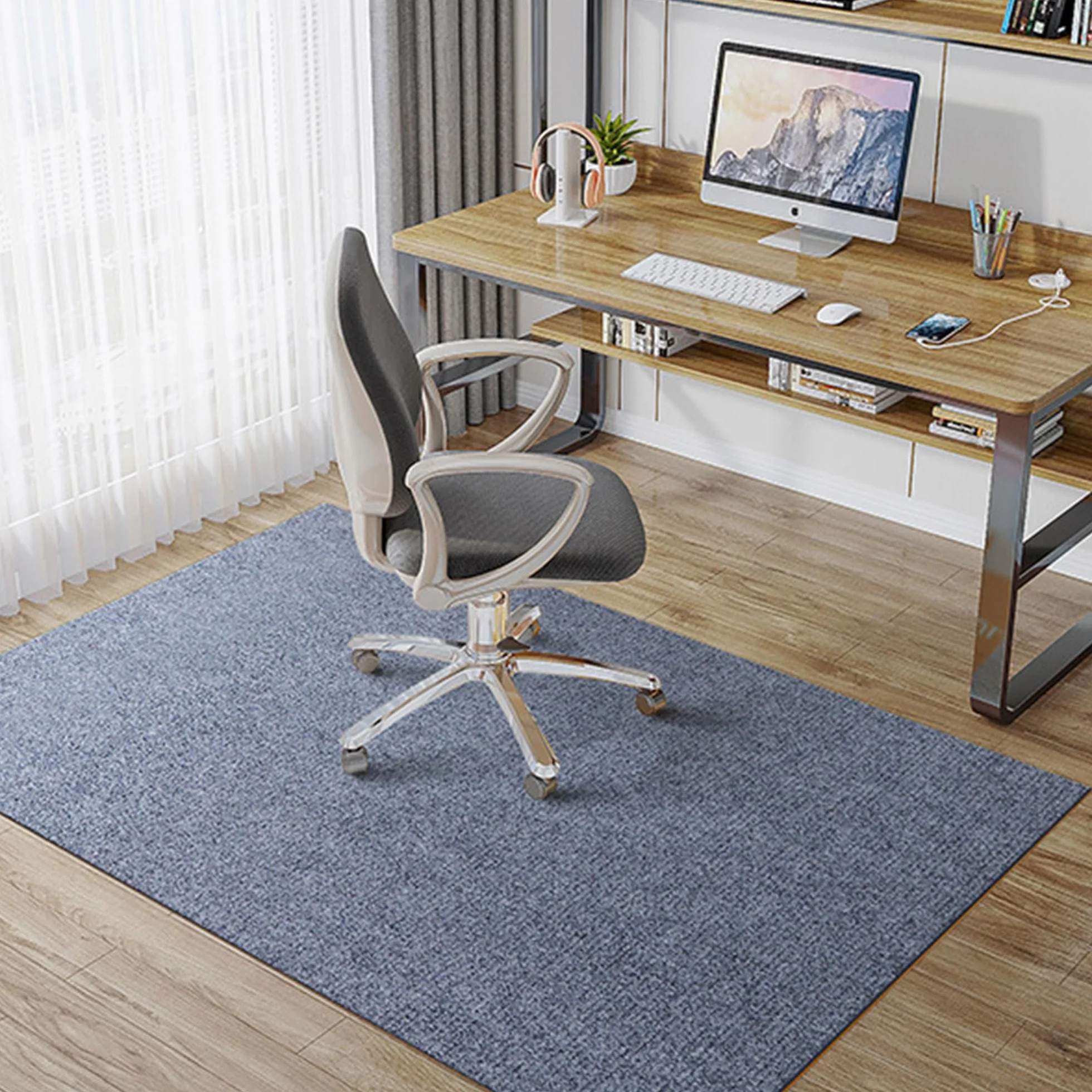 Tapis de chaise de bureau pour sols en bois dur - Antidérapant - Tapis de protection de sol dur - Tapis de chaise de bureau - Tapis de chaise d'ordinateur pour la maison et le bureau - 120 x