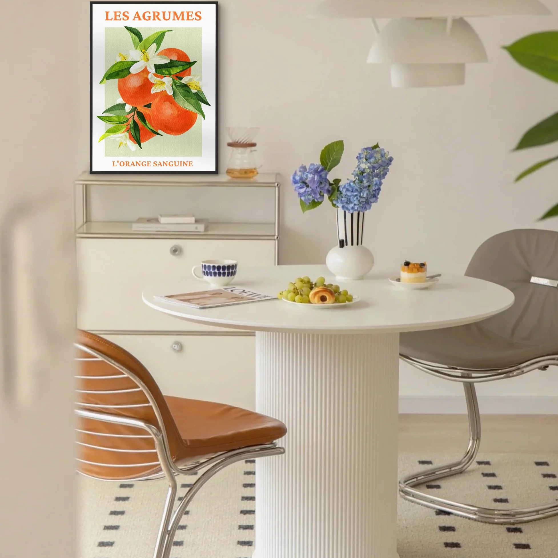 hyidecorart Cadre Noir Tableau Decoration Murale Chambre Salon, Fruits Citron Orange Sanguine Impression Sur Toile, Decoration Murale Salle De Bain Bureau Cuisine