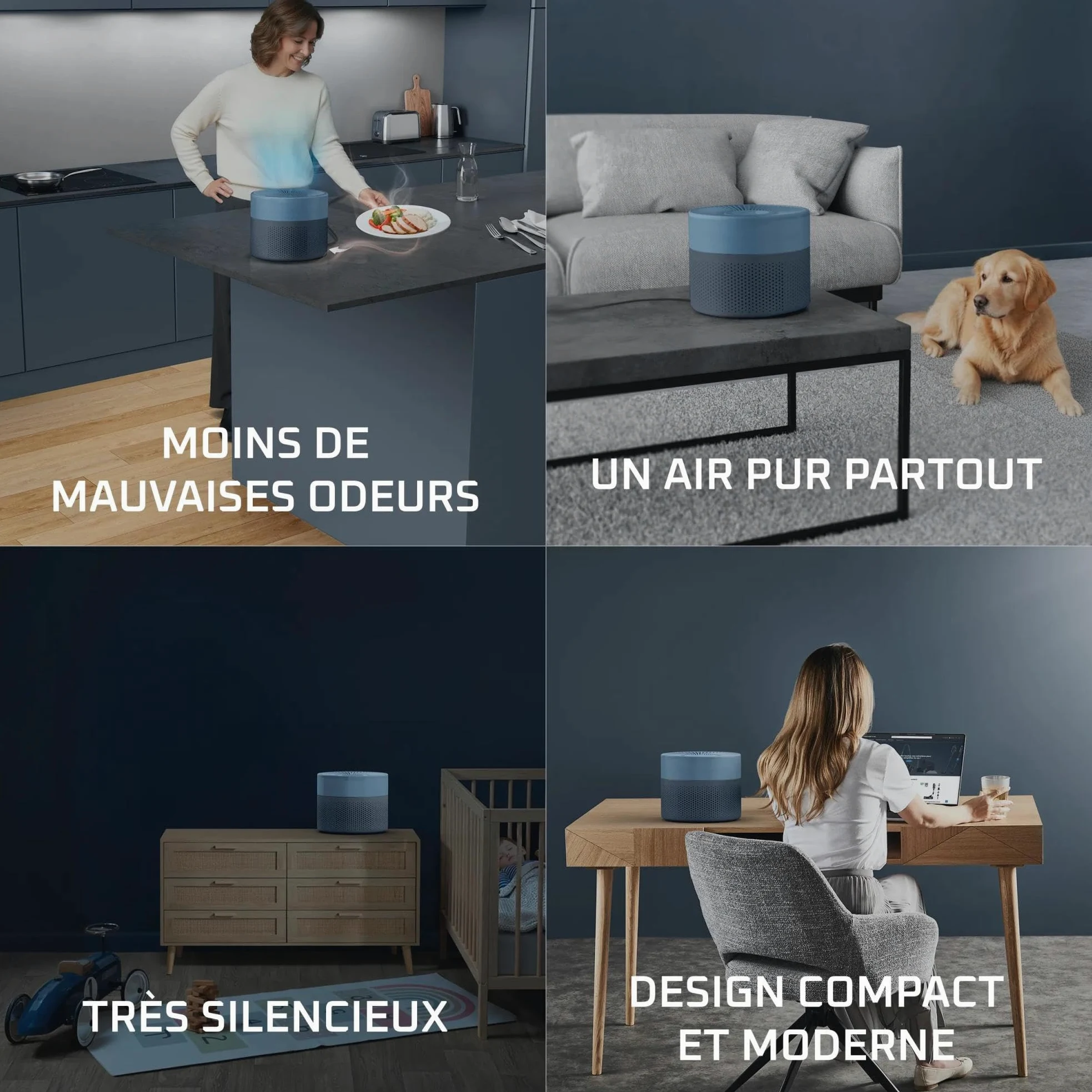 Rowenta Pure Air Mini, Purificateur d'air intérieur avec filtration HEPA Allergy+, Très silencieux, Réduit les mauvaises odeurs, PU1522F0