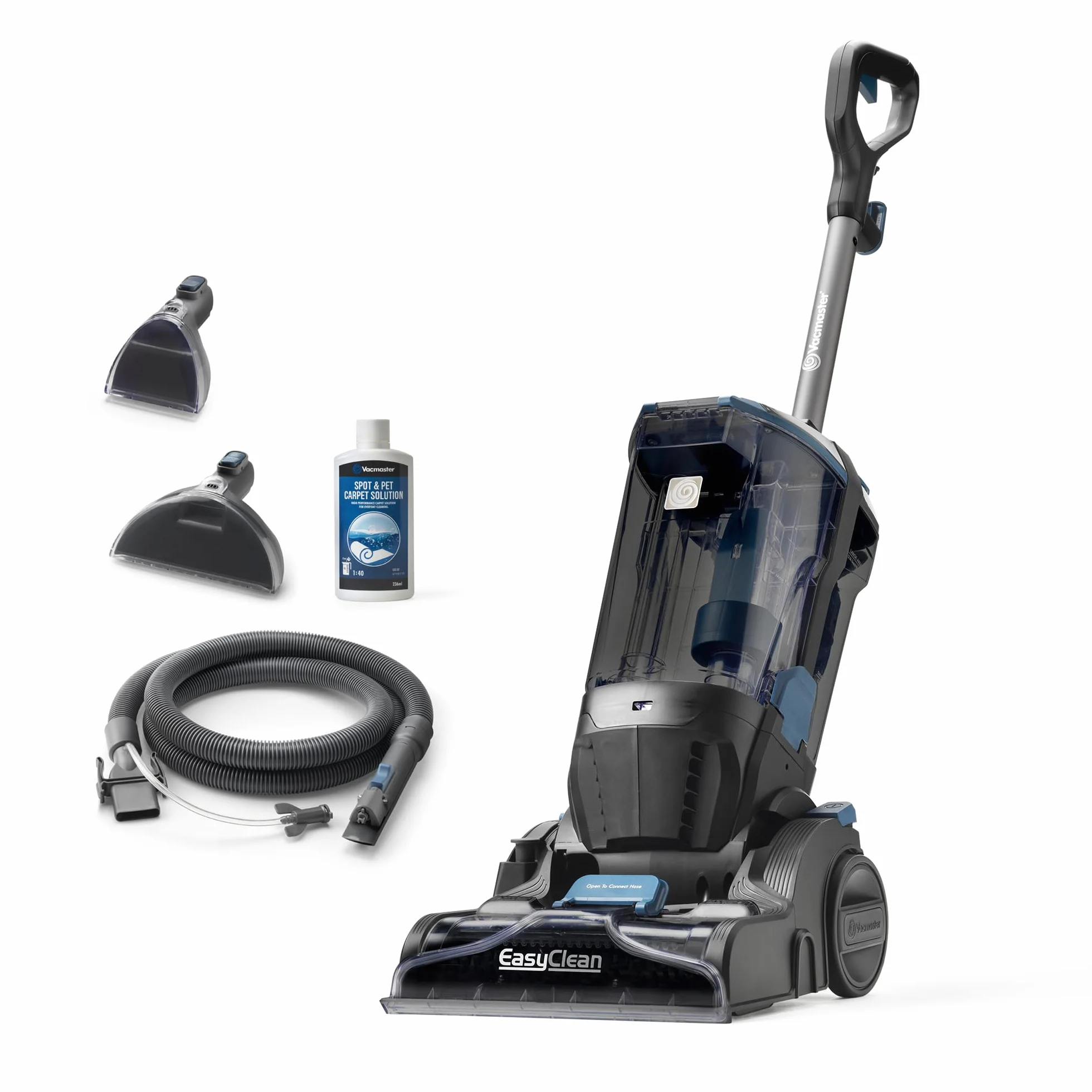 Vacmaster Aspirateur Balai Nettoyeurs tapis et moquettes Lave et Élimine la Saleté, les Taches Difficiles et Collantes Pour Tapis, Tapisserie et Escaliers, Bleu