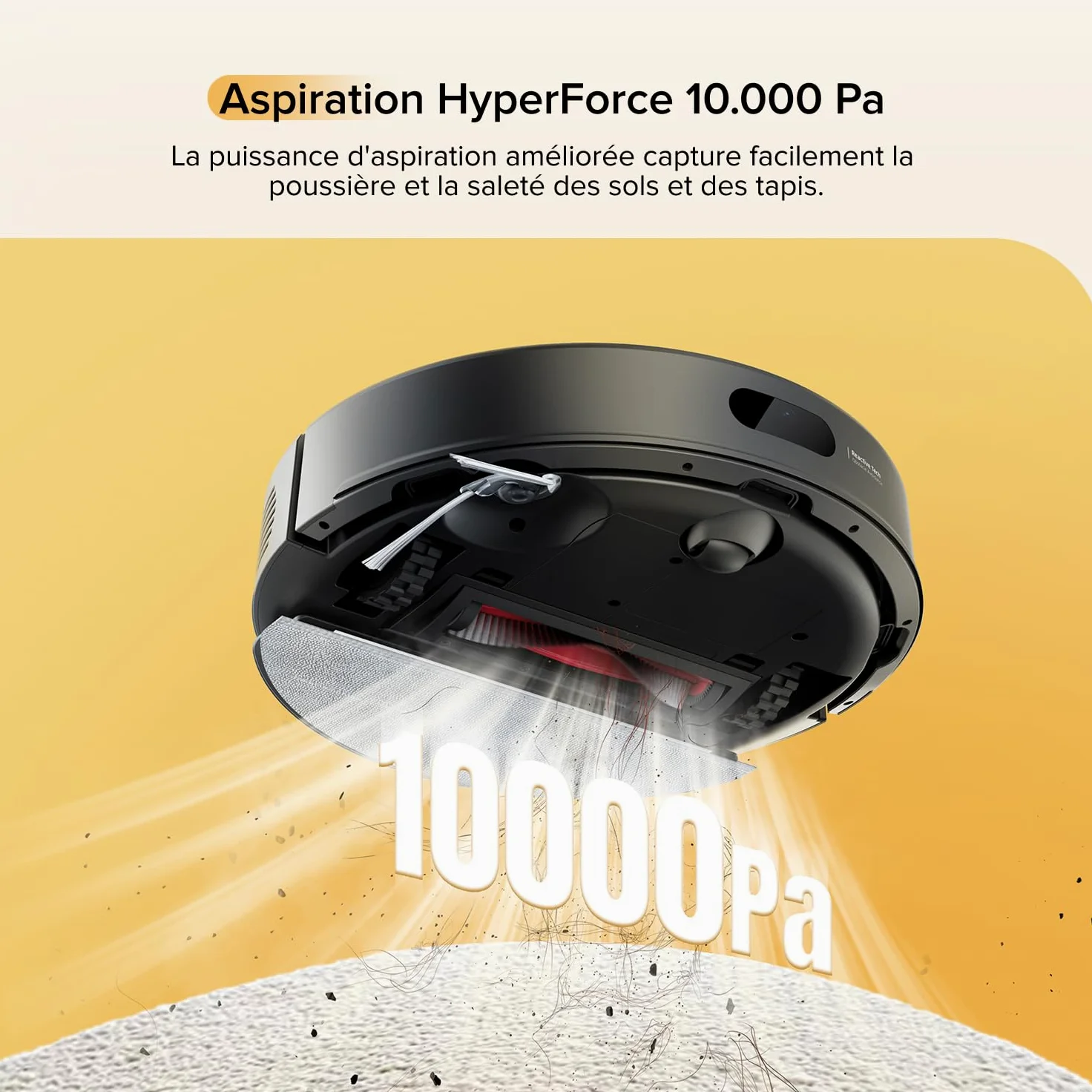 roborock Q7 M5 Set Aspirateur Robot Laveur 10 000 Pa, Double Conception Anti-Enchevêtrement, Durée de Nettoyage Prolongée, Navigation avec LiDAR Précis, APP, Noir