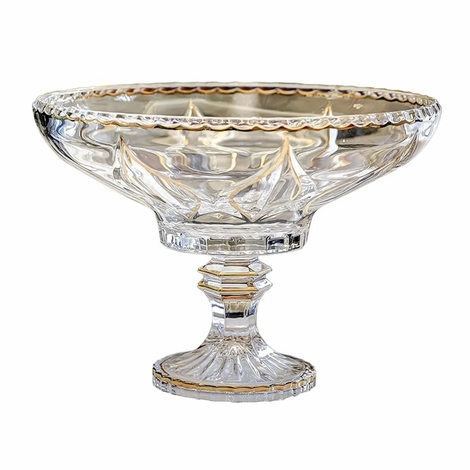 Corbeille à Fruits en Verre de Haute qualité, Bol à Fruits créatif à Pied Haut, Table Basse de Salon de Luxe légère, Assiette à Bonbons et collations, Plat à Fruits