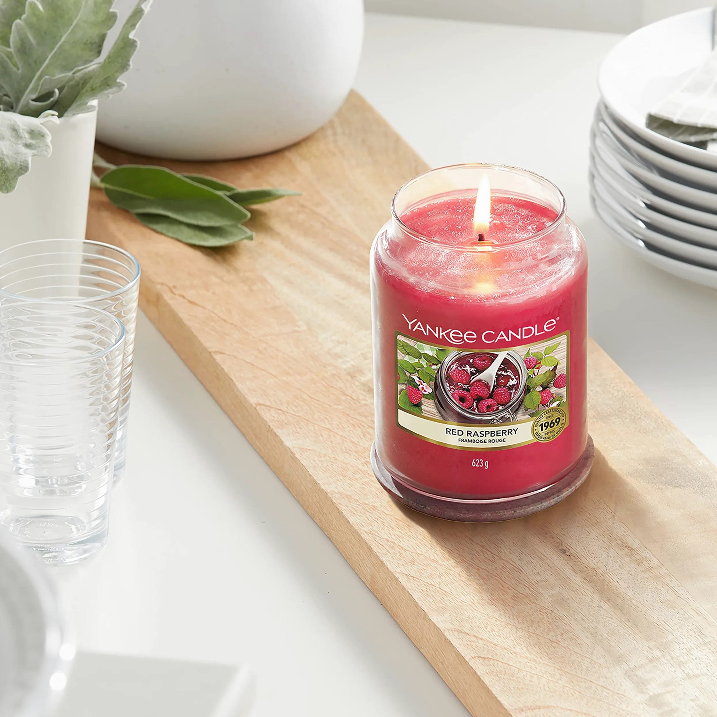 Yankee Candle bougie jarre parfumée | grande taille | Framboise rouge | jusqu’à 150 heures de combustion