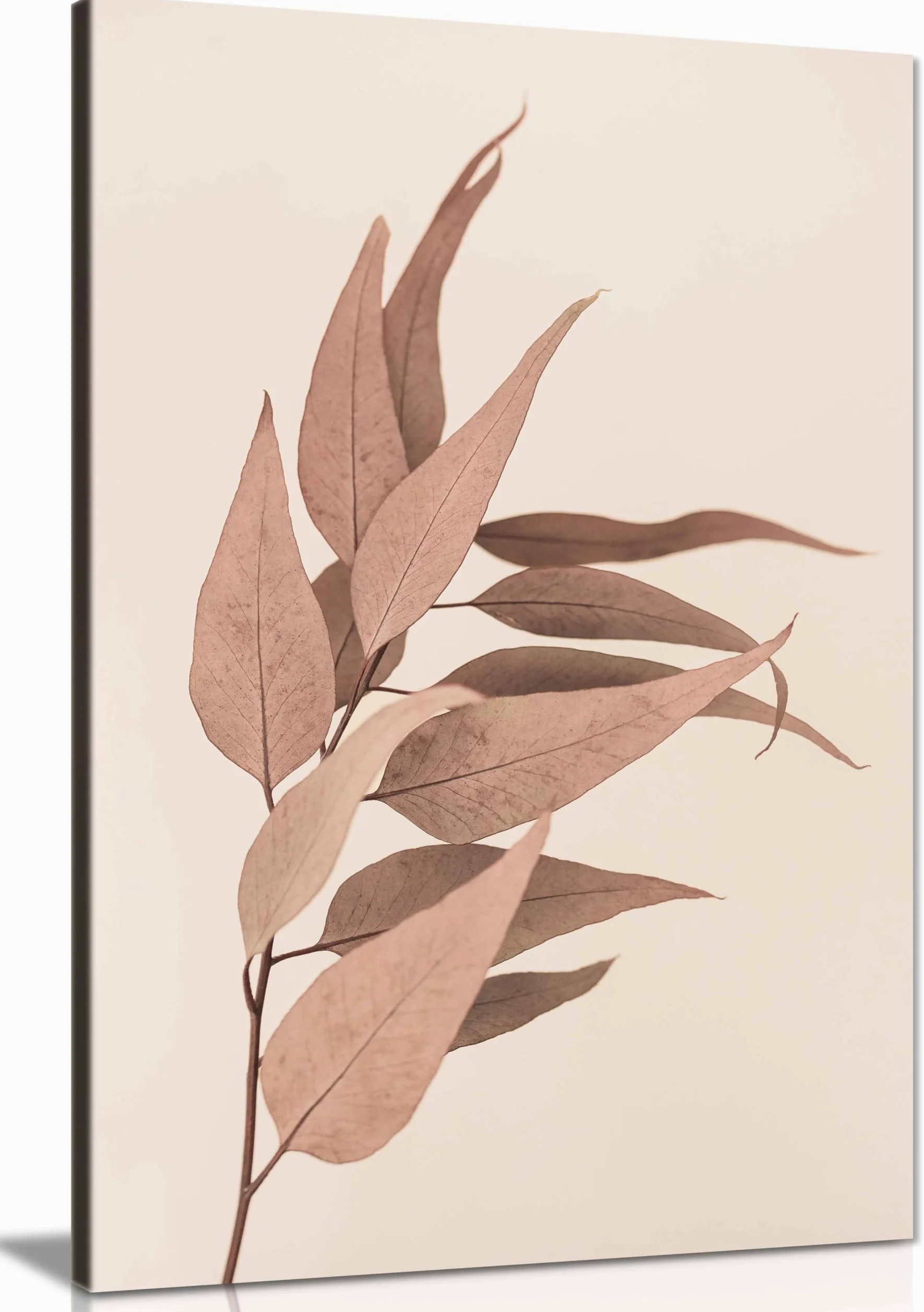 Impression sur toile d'eucalyptus séché, décoration murale encadrée pour décoration d'intérieur, 46 x 31 cm
