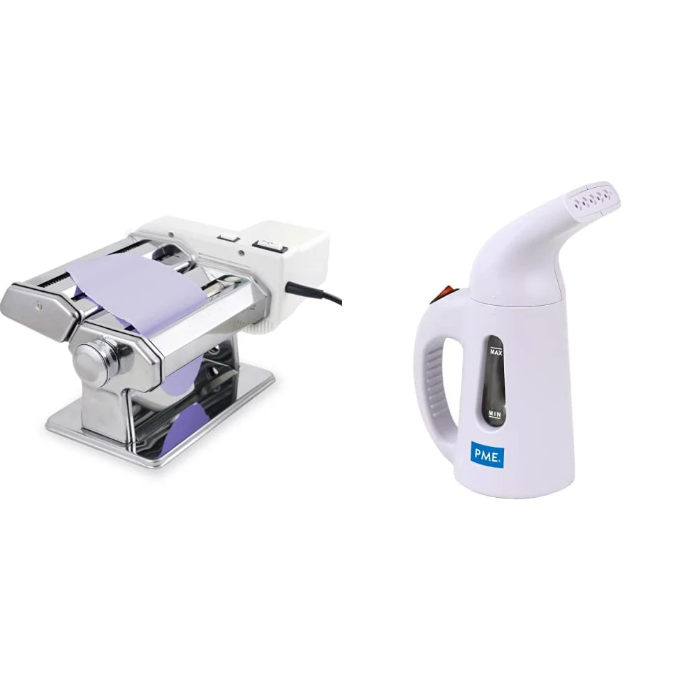 PME - Rouleau et Coupoir pour Pâte à Sucre Électrique pour Décoration de Gâteaux Blanc (Prise Britannique) ESR503 & Humidificateur pour Gâteaux, pour Pâtisserie et Décoration blanc