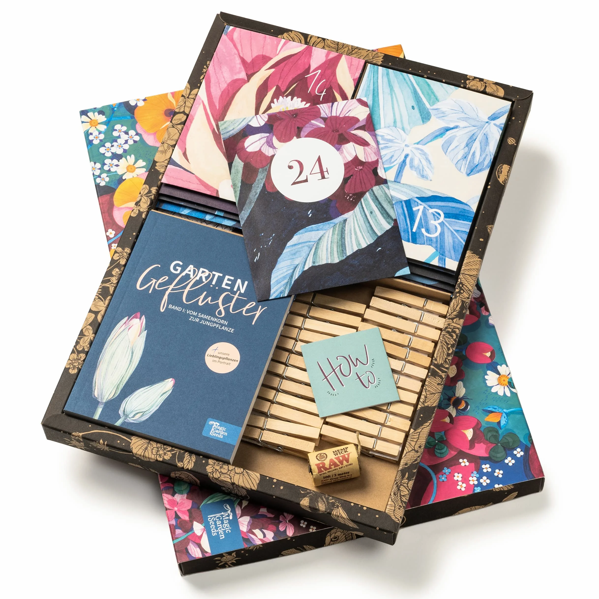 Magic Garden Seeds Calendrier de l’Avent bio L’ivresse des fleurs sauvages | 24 sachets de graines de fleurs bio reproductibles • Fleurs sauvages, annuelles et vivaces • Poster et calendrier de semis