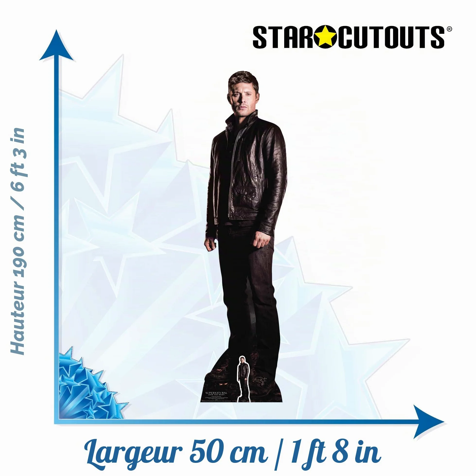 Star découpes Dean Winchester Hunter Supernatural Vie Taille Carton découpé avec mini Dessus de table, Multi Couleur