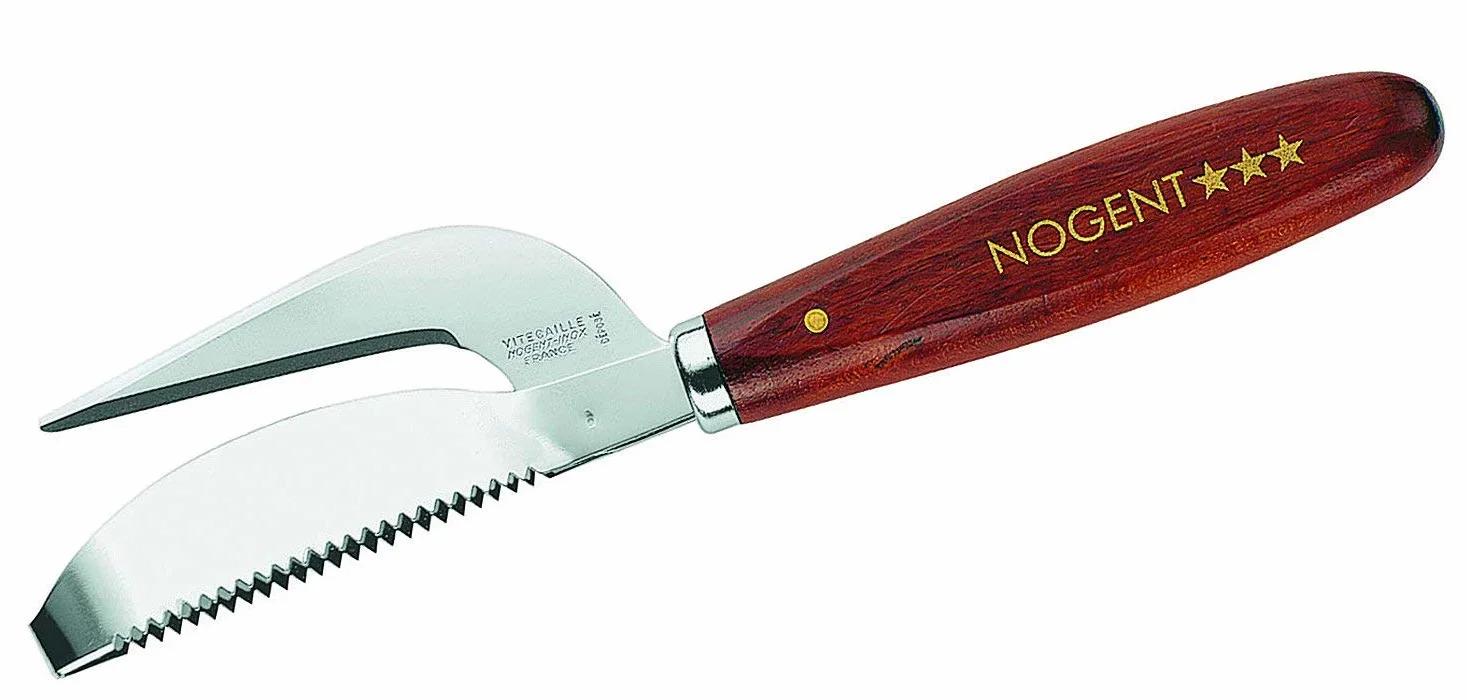 Nogent*** 09030G Ecailleur à Poisson Lame en INOX/Manche en Bois de Charme Merisier