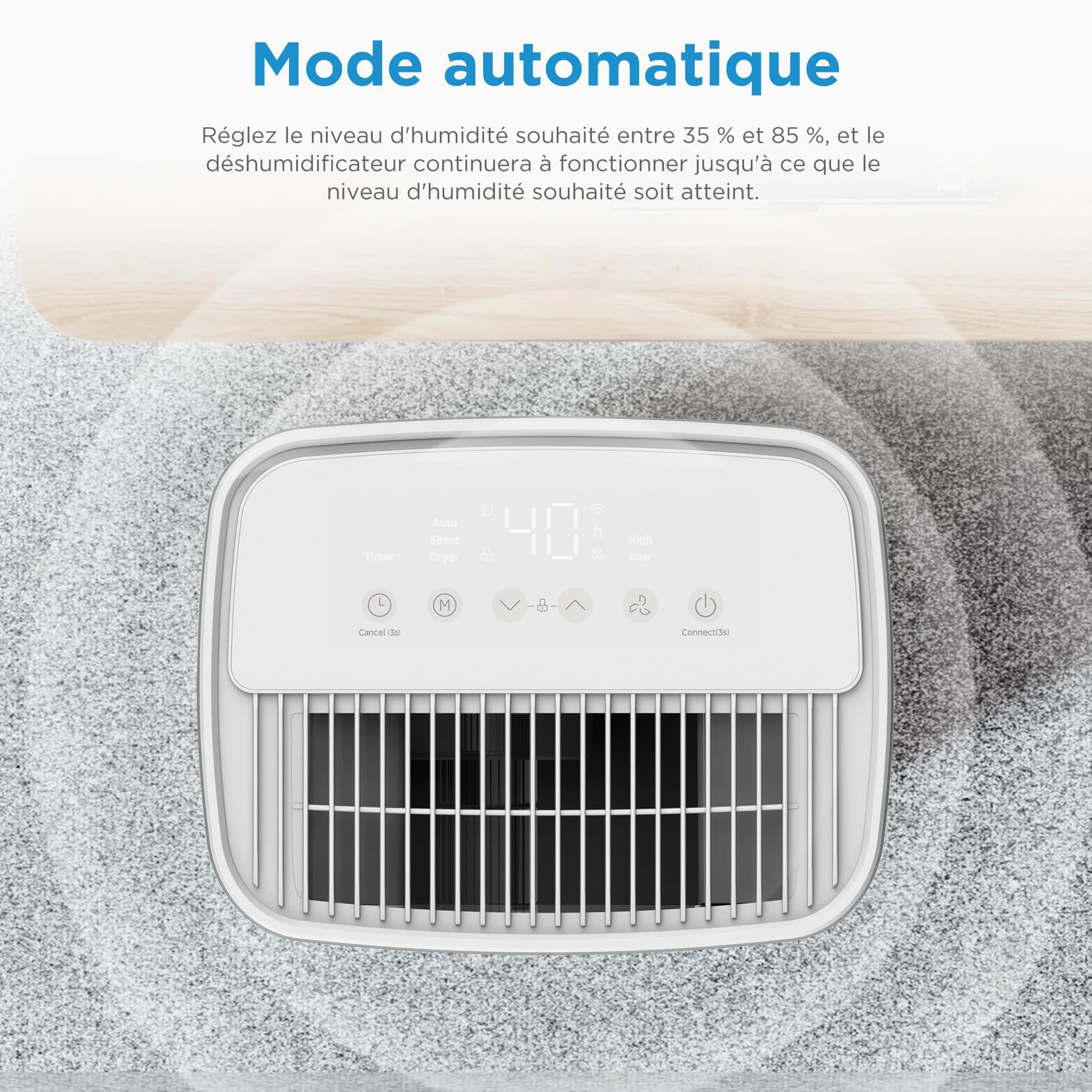 MIDEA Deshumidificateur d air Anti Moisissure 12L - Compresseur Intelligent et APP - Absorbeur d'humidité electrique - Séchage du Linge, Capteur d'humidité Auto et anti-condensation - Idéal pour 35m²