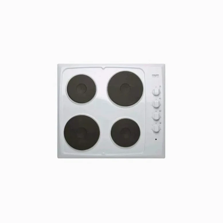 Plaque de cuisson électrique, 4 feux, blanche, 580x510 mm