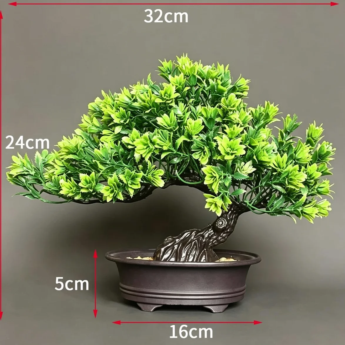 Fausse Plante Bonsaï avec Pot, Plantes Décoratives, Faux Arbre sans Eau | Arbres topiaires artificiels, fausse plante bonsaï, fausse plante for entrée, chambre à coucher, Table à thé(Grass Green)