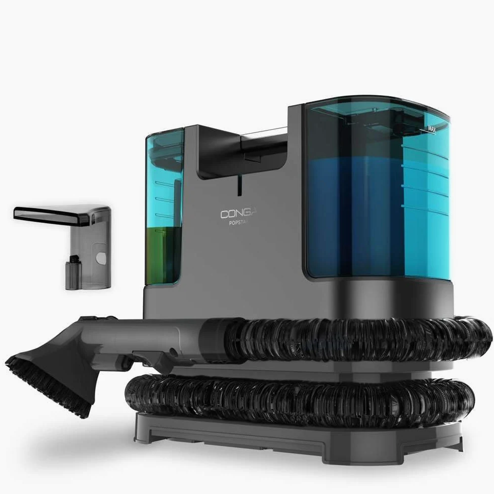 Cecotec Nettoyeur de Tapis Conga Popstar 3000 CarpetClean. Nettoyeur Vapeur 400 W, 2 Réservoirs d'Eau (Propre et Sale), Pulvérisateur d'Eau, Rayon d'Action de 6 m, Longueur du Tuyau 1,2 m