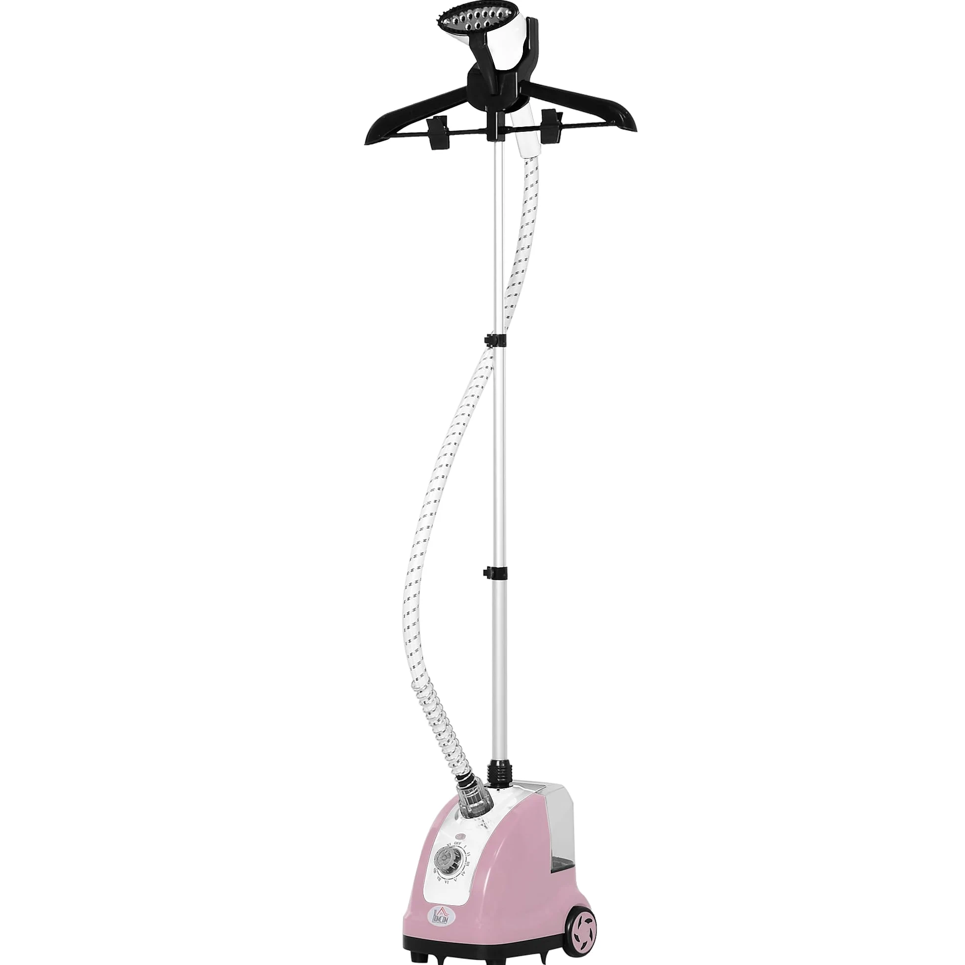 HOMCOM Défroisseur vapeur vertical défroisseur à vêtements 1,4 L 1950 W débit vapeur 32g/min tige telescopique rose noir