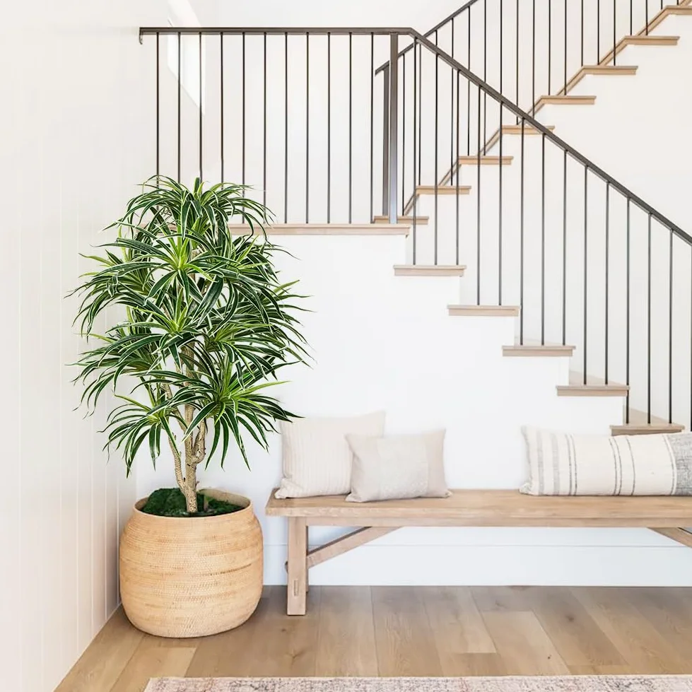 120 cm Plante artificielle grande Dracaena, Chlorophytum Fausse plante à araignée, Plante artificielle décorative suspendue pour salon, balcon, chambre à coucher, salle de bain, décoration intérieure