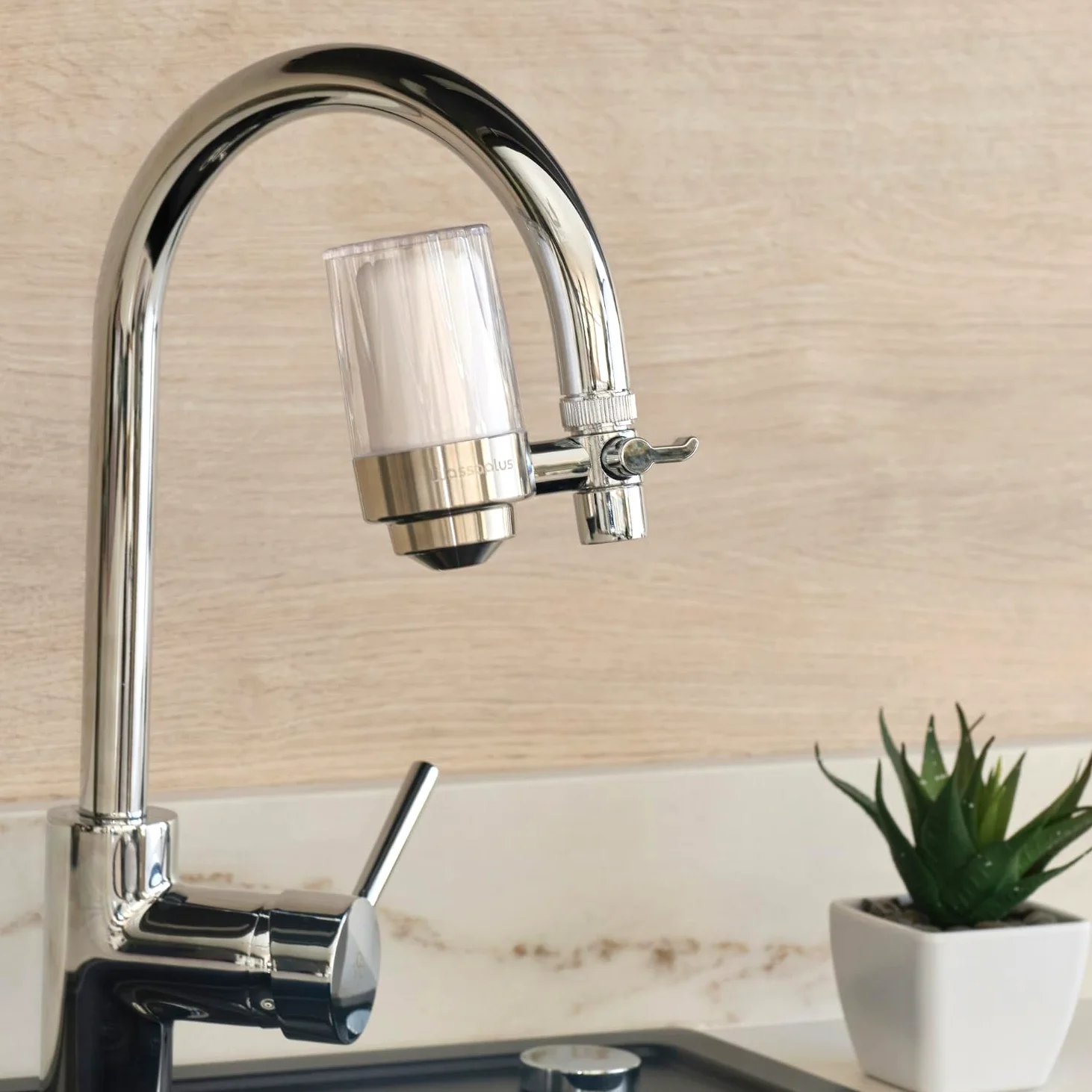 Super Core Filtre à eau pour robinet en acier inoxydable – Purificateur d'eau écologique – Élimine le chlore, les bactéries, la rouille, les microplastiques et améliore le goût de l'eau