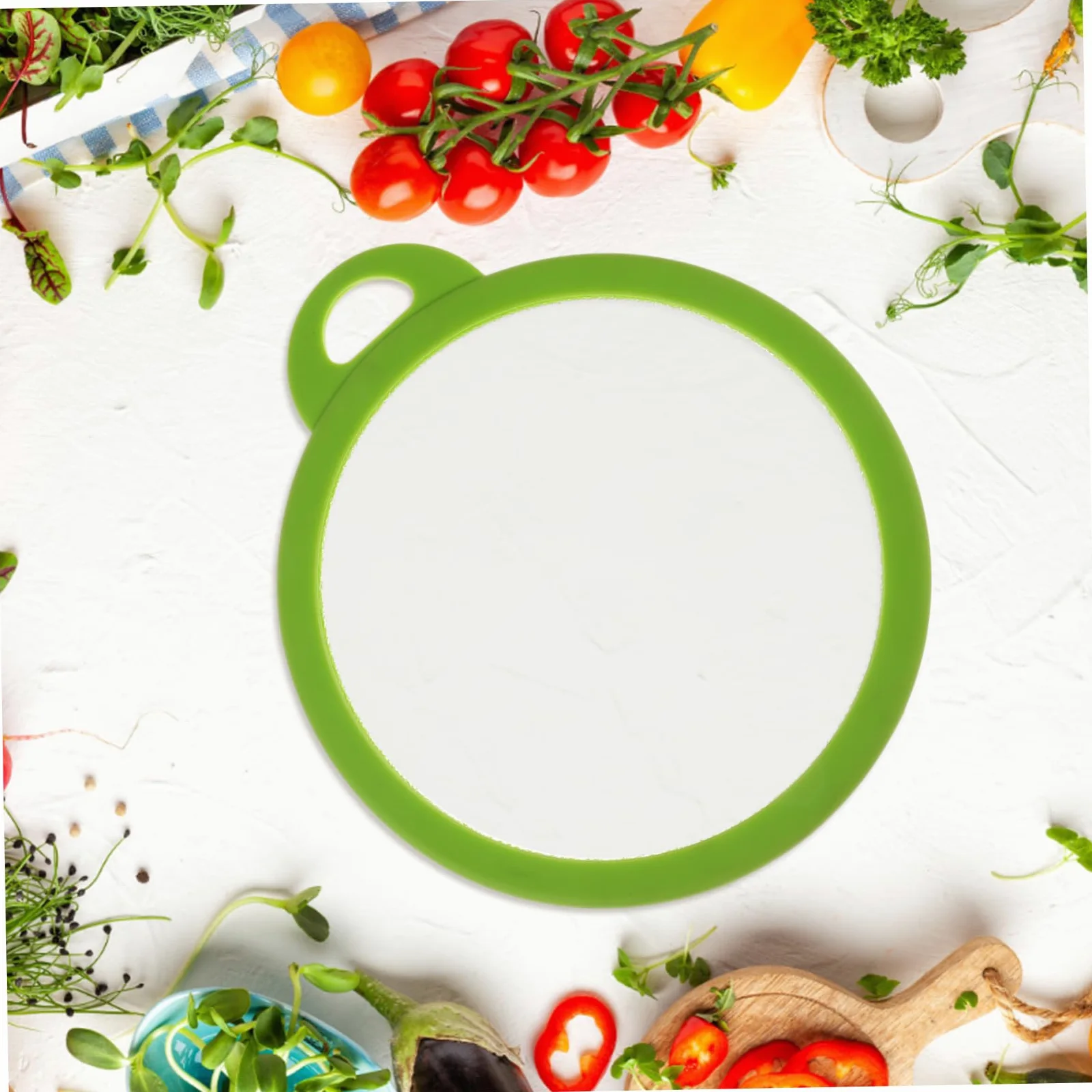 VOSAREA Planche à Découper Ronde Épaisse Verre Résistant Aux Rayures Planche à Découper Polyvalente Pour Cuisine Légumes Et Viande Antidérapante