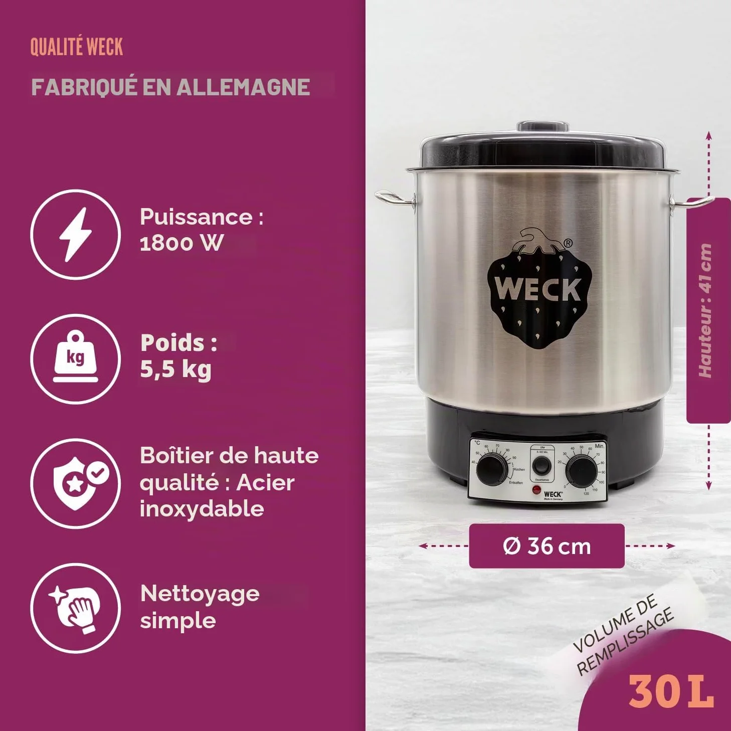 Weck, acier inoxydable