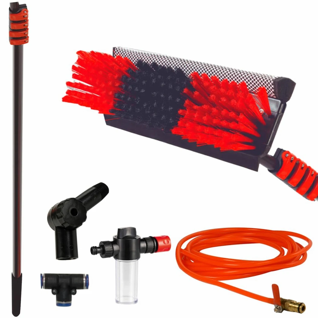 STARLYF Balai télescopique pour Nettoyage Telescopic Hydrocleaner - jusqu'à 7 MTS - alimenté par l'eau, doseur de Savon, pour Panneaux solaires, Lavage de Camion, fenêtre (7 m)
