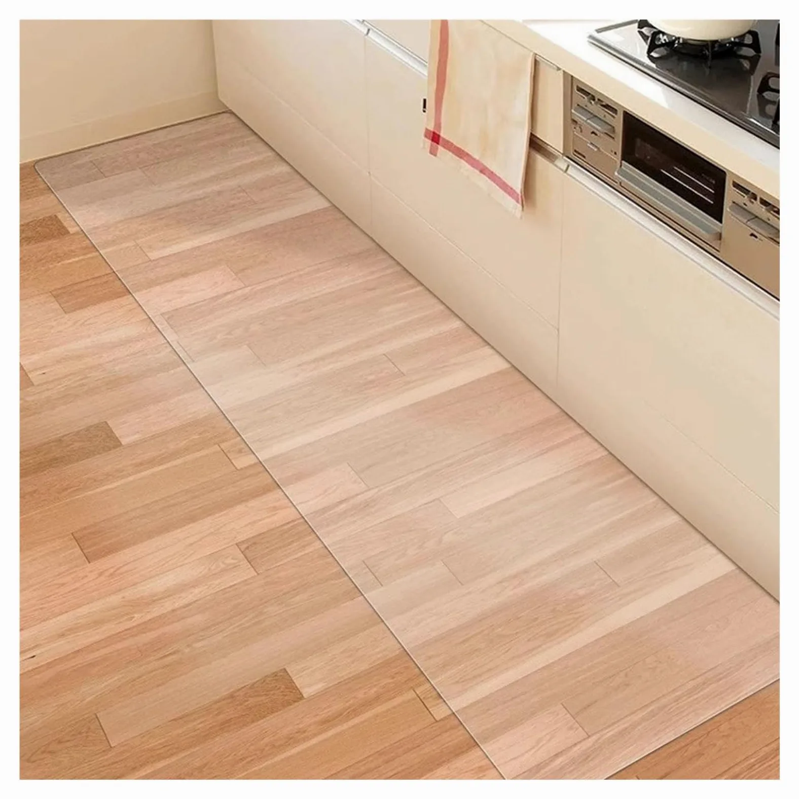 Tapis de couloir en vinyle transparent pour chaise de cuisine et de bureau de 60 x 400 cm de large, durable et antidérapant, élégant et fonctionnel