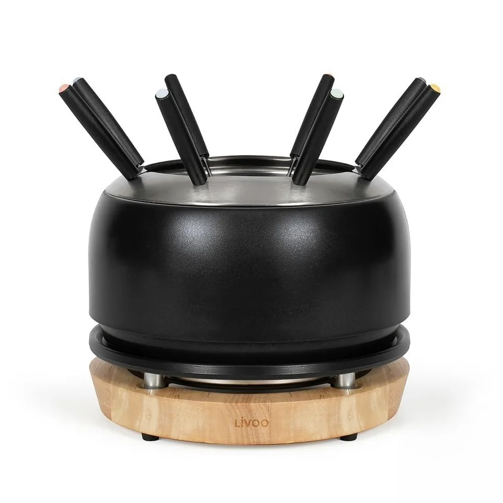 Livoo - Appareil à fondue XXL DOC339-2,5L - 1200W, sans PFAS, 8 personnes | Thermostat ajustable