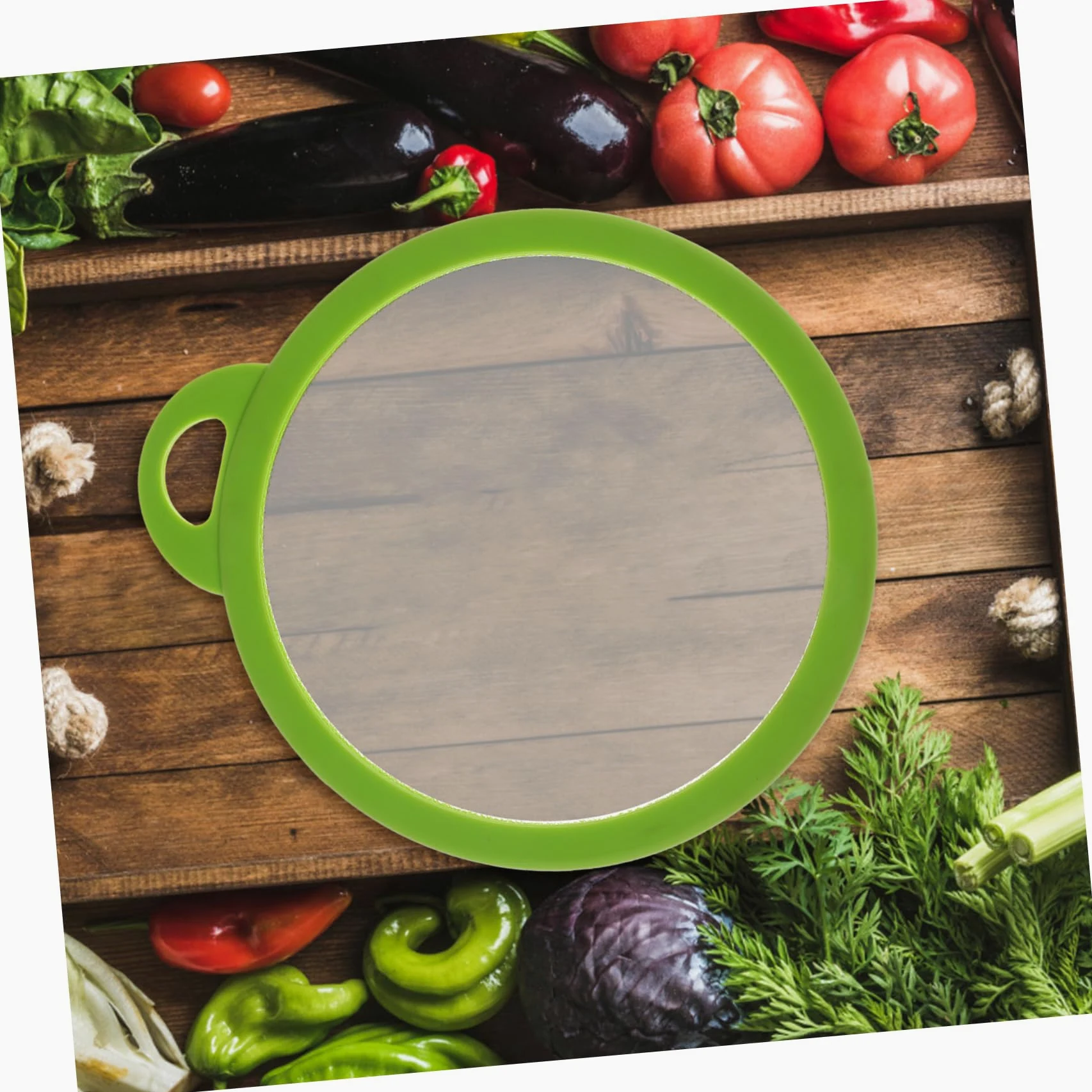 VOSAREA Planche à Découper Ronde Épaisse Verre Résistant Aux Rayures Planche à Découper Polyvalente Pour Cuisine Légumes Et Viande Antidérapante