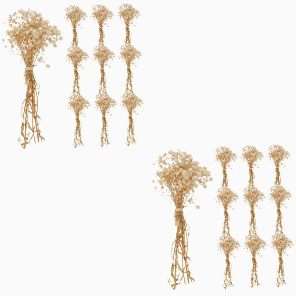 PRETYZOOM 2pièces Bouquets De Fleurs Séchées De Gypsophile De Décorations Naturelles pour Arrangements Floraux pour Décoration De Table Et Intérieur Bouquets De Mariage Et Bricolage