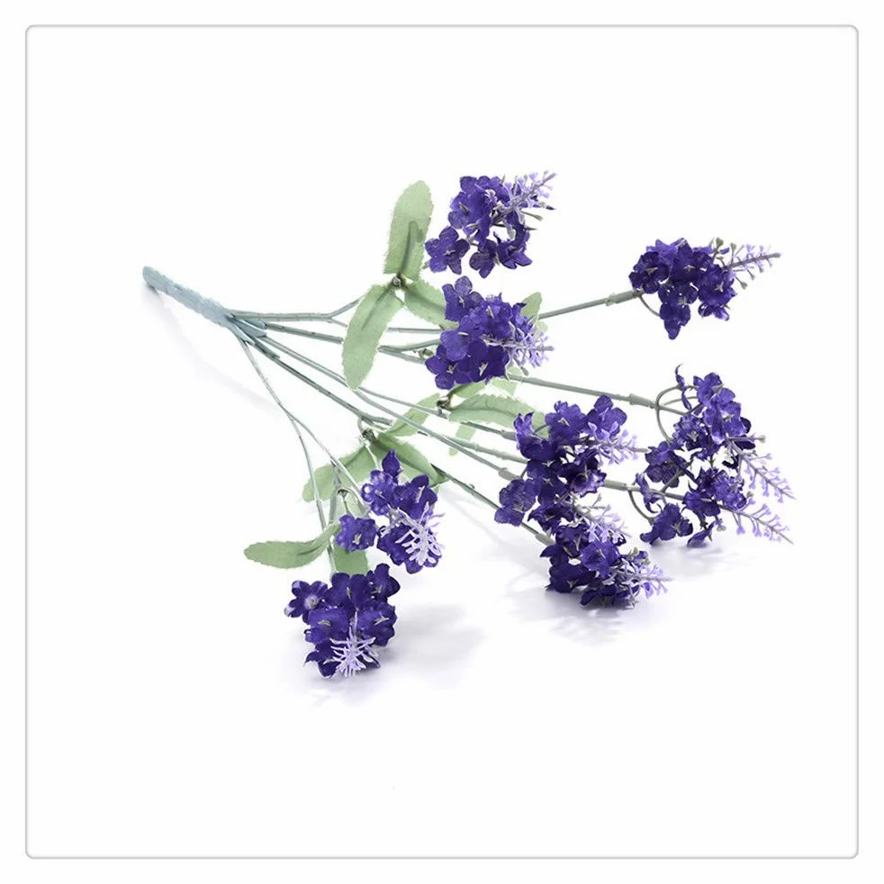 Fleurs Artificielles Romantique Lavande Décoration Soie Fleur Grain Simulation Décorative De Plantes Aquatiques 33cm