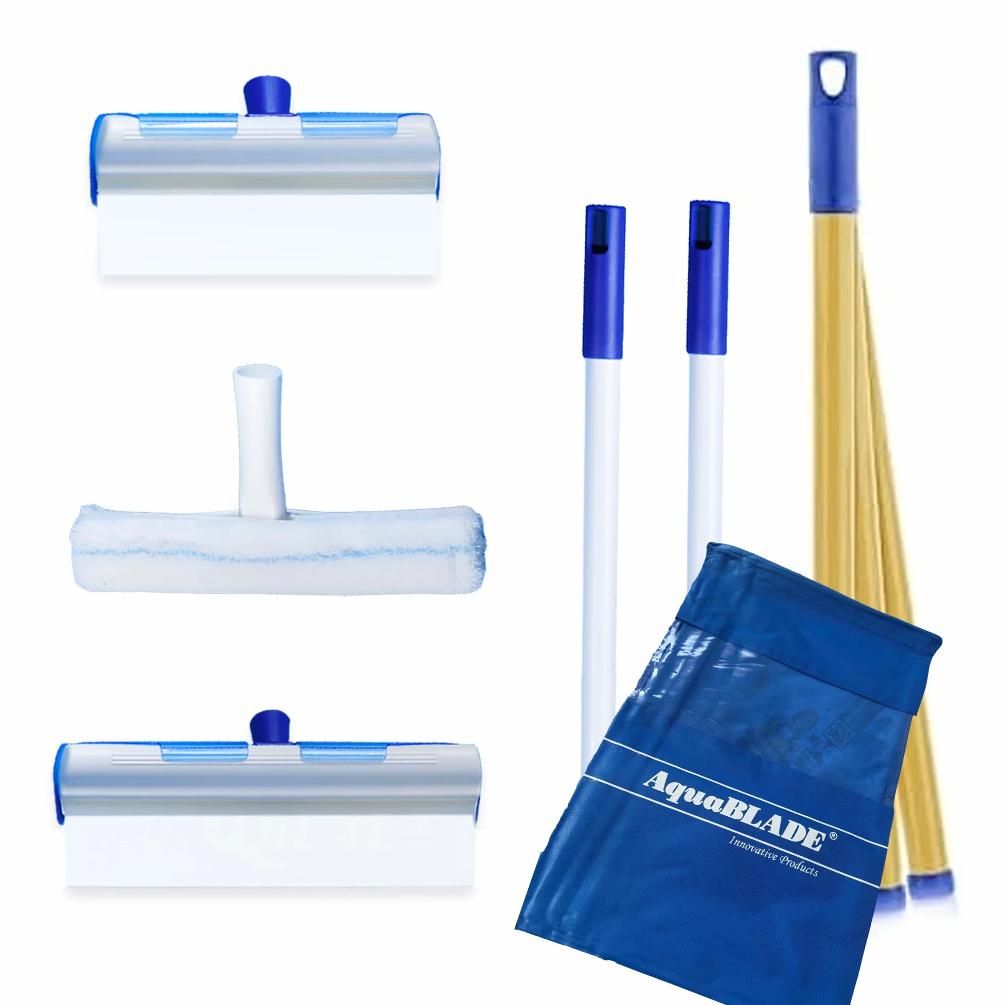 Aquablade ® W The Original | Raclette à Vitres AquaBLADE en Silicone avec Réservoir | Kit Nettoyage de Fenêtre | Qualité Professionnelle | Set Complet