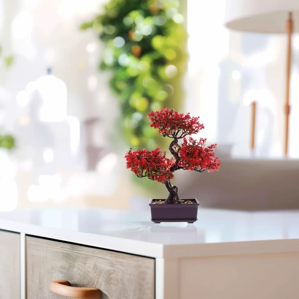 Bonsaï Artificiel Plantes artificielles en Pot, bonsaï Artificiel, Fausses Plantes, Simulation d'arbre, décoration de Table de Jardin d'invités Décoration de bonsaï(Yellow)