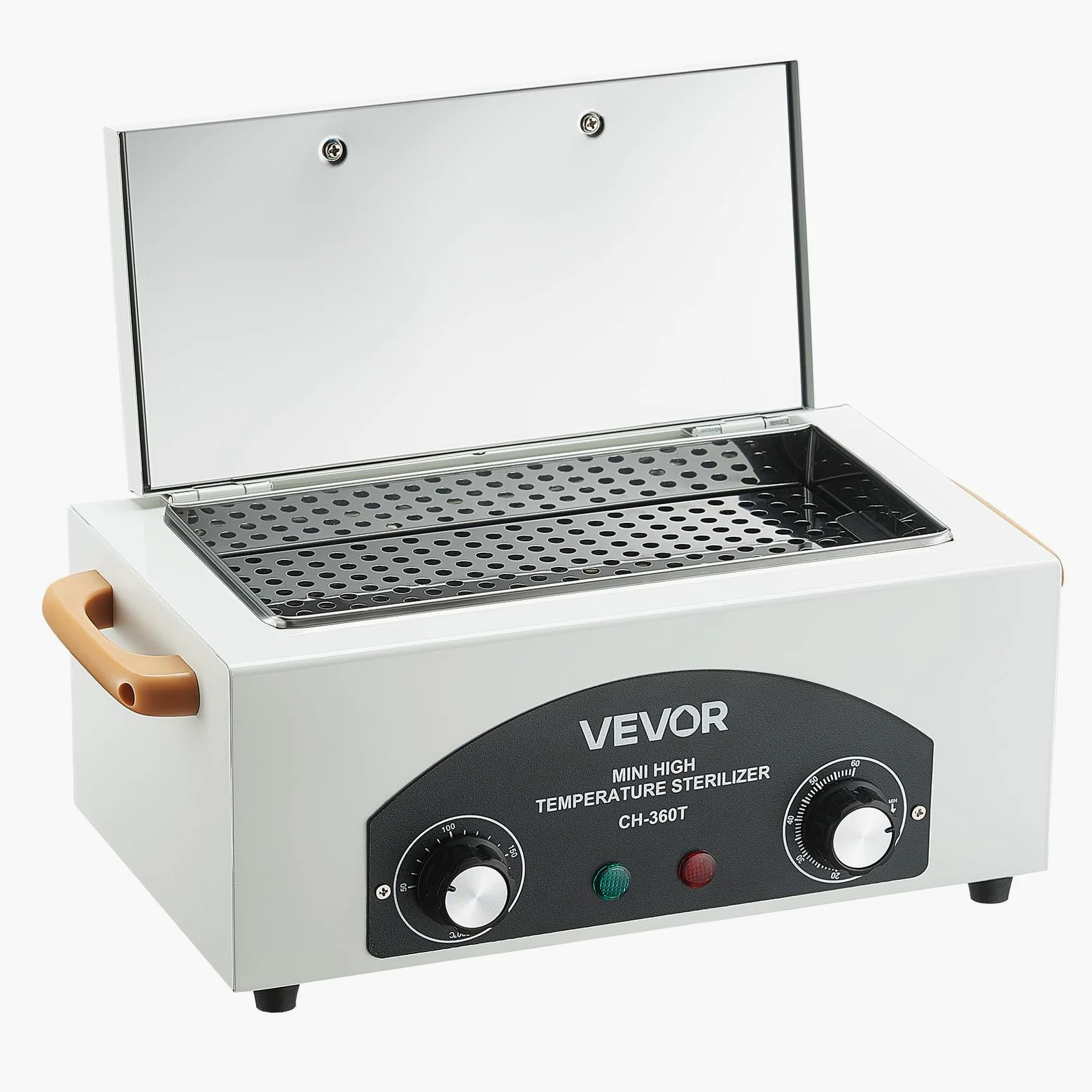 VEVOR Stérilisateur à Air Chaud 2 L 300 W, Boîte de Désinfection à Haute Température, Température et Durée Réglables, pour Nettoyage des Outils d'Onglerie, Labo, Maison, Salon de Manucure et de Beauté