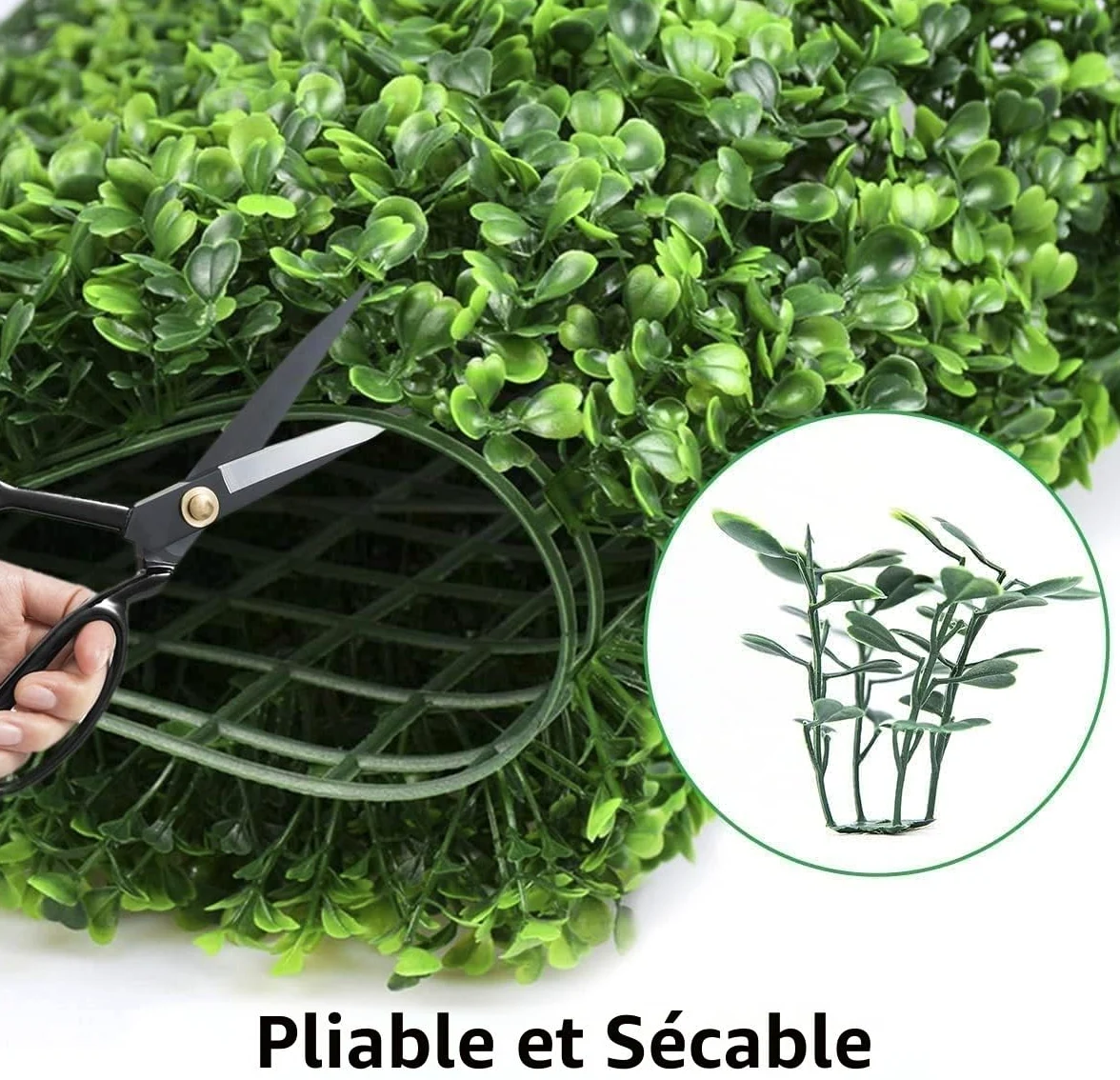 uyoyous Lot de 12 parois en plantes artificielles pour jardin - Protection contre les UV - 60 x 40 cm - Vert foncé