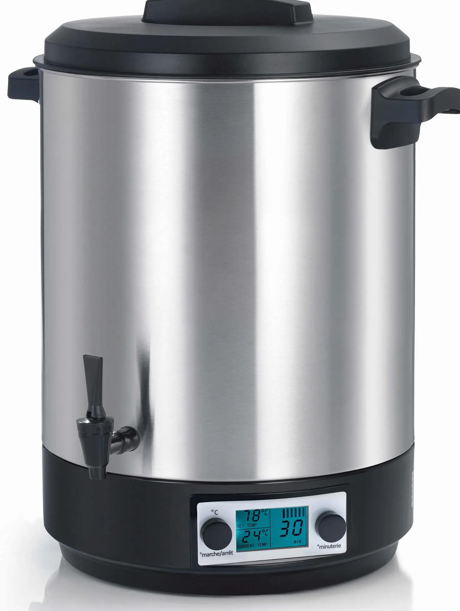 Stérilisateur De Bocaux Électrique Cuve Inox Avec Écran Lcd Robinet Et Minuteur 45l 2500w - KCPST45XXL.LCD