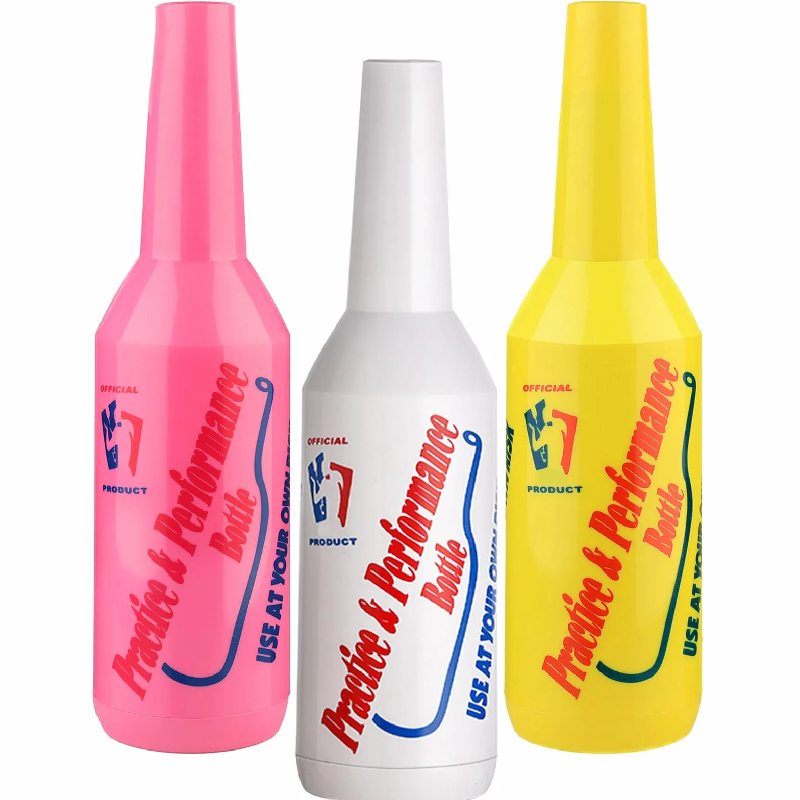 SuproBarware Flair Bottle Lot de 3 shakers à cocktail, bouteille d'entraînement, 750 ml (blanc, rose, jaune)
