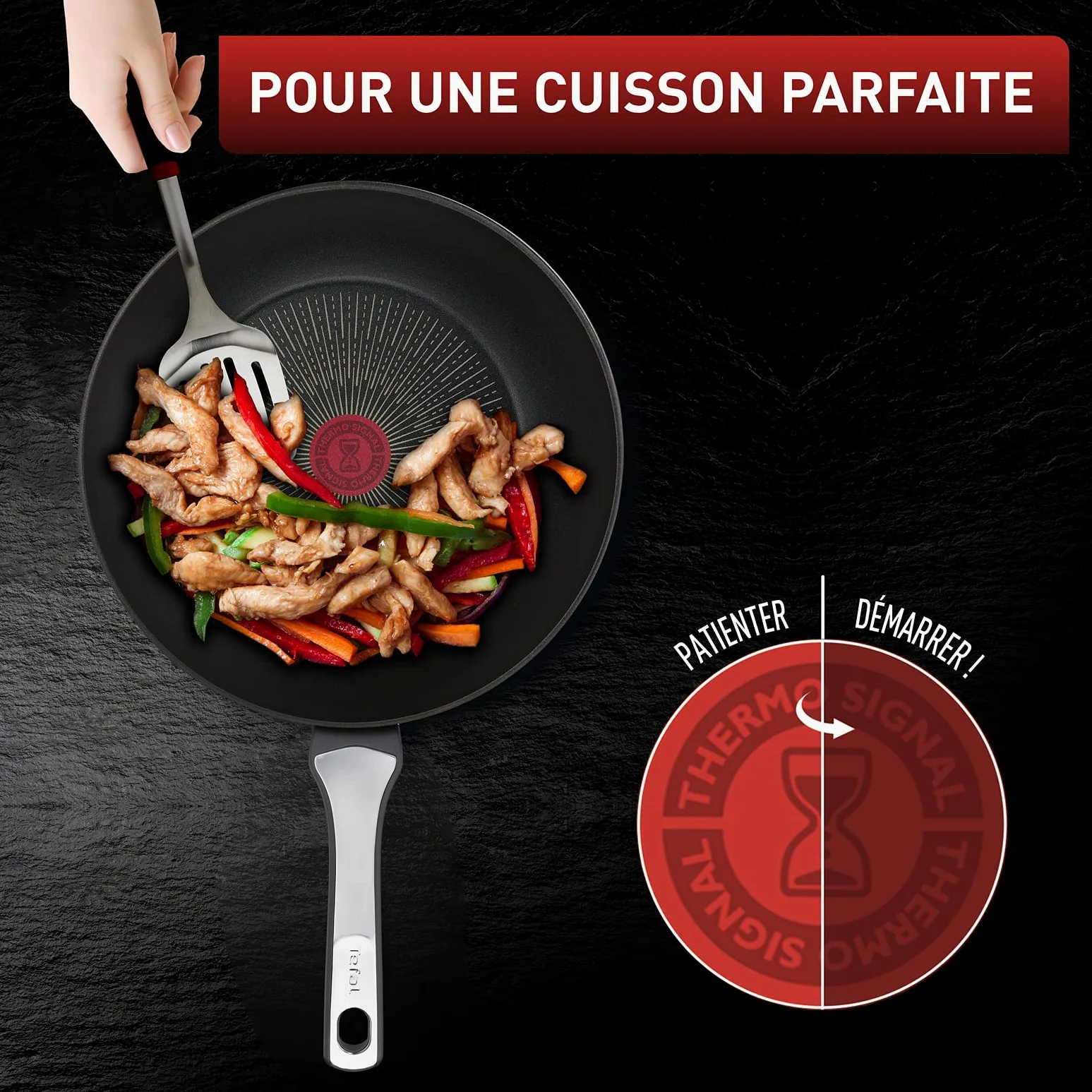 Tefal Unlimited On Poêle 24 cm, Induction, Revêtement antiadhésif résistant, Fonction Thermo-Signal, Fabriqué en France G25904AZ