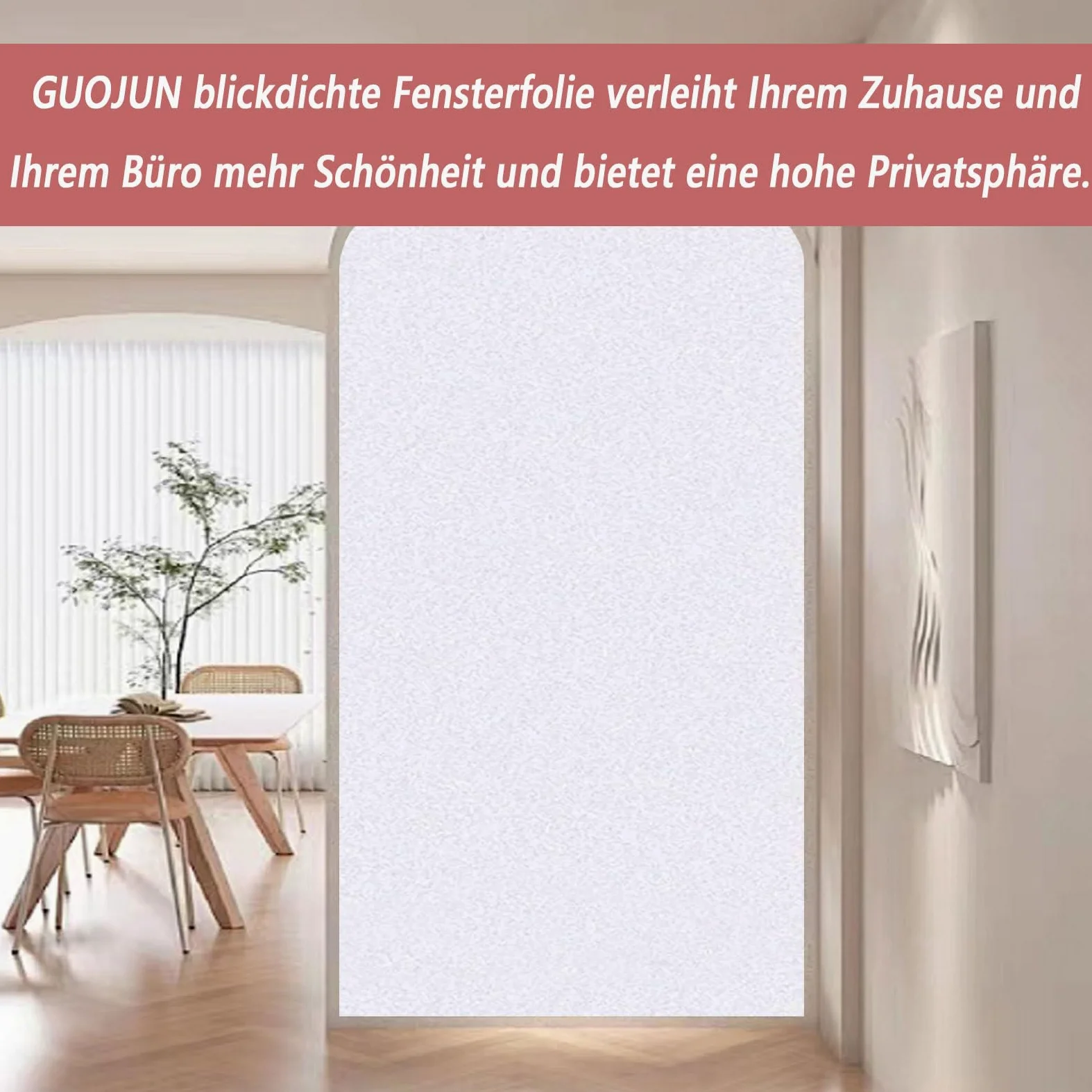 Film Electrostatique Vitre 110 x 110 cm Sticker Electrostatique Vitre Dépoli Anti UV Film Occultant Fenêtre, Fenetre Anti Regard pour Salle de Bain Cuisine, Blanc Mat