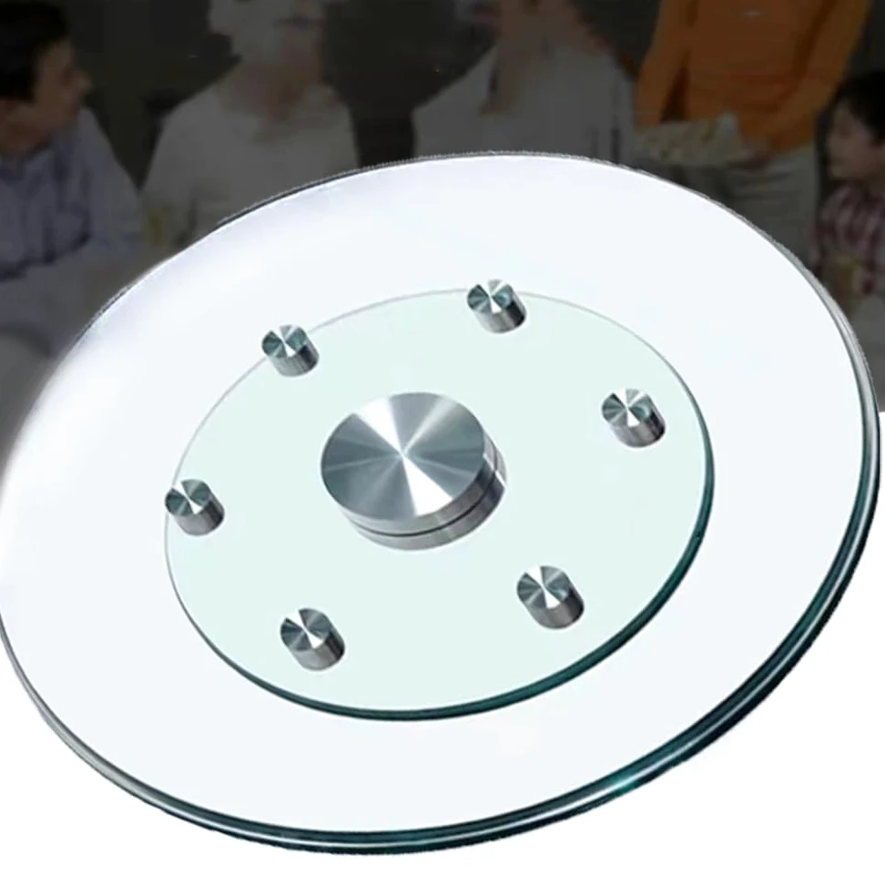 NILZA Tournant Verre Rotatif Plateau De Service pour Cuisine, 100cm Lazy Susan Grande Présentoir À Gateaux, Plateau Tournant avec Roulement Silencieux (Size : 100cm/40in)