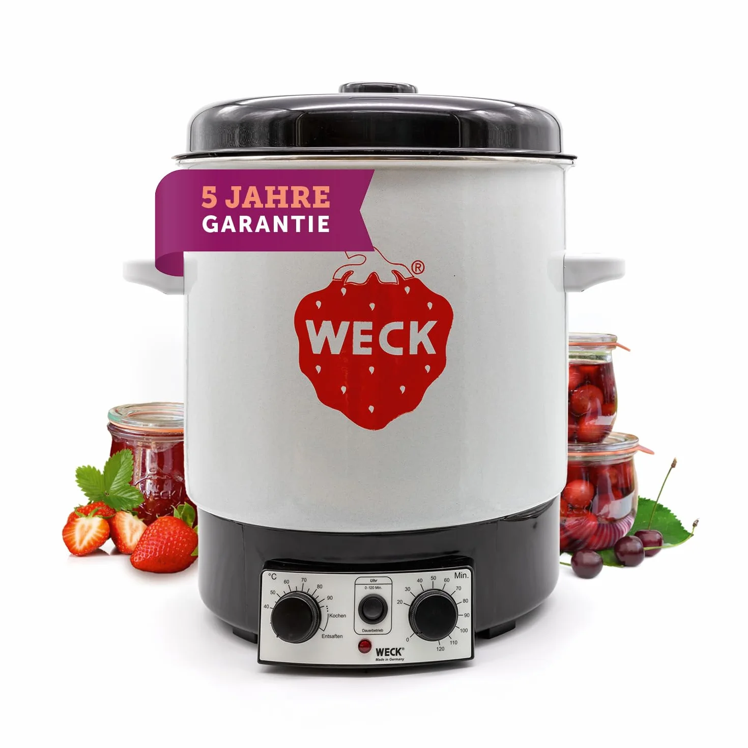 Weck Stérilisateur électrique WAT 15, 29 litres, Émail, Autocuiseur programmable avec thermostat et minuterie