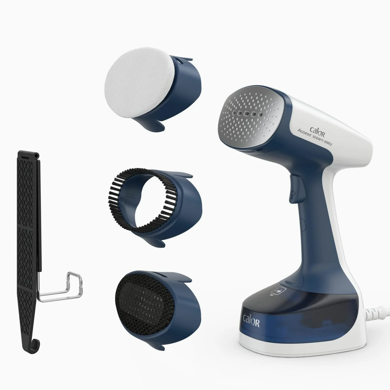 Calor Access Steam Easy Défroisseur vapeur, 1400 W, Débit vapeur 25 g/min, Temps de chauffe 15 secondes, Brosses microfibre anti-poussière, tissus épais, tissus délicats, Crochet porte, Bleu DT7170C0