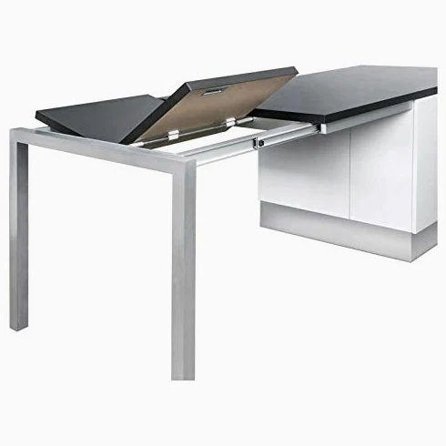 Ferrure complète pour allonge sur ilot central de cuisine - Décor : Anodisé - Largeur : 926 mm - Matériau : Aluminium - Pour caisson de profondeur intérieure mini : 770 mm - Profondeur : 600 mm - Sec