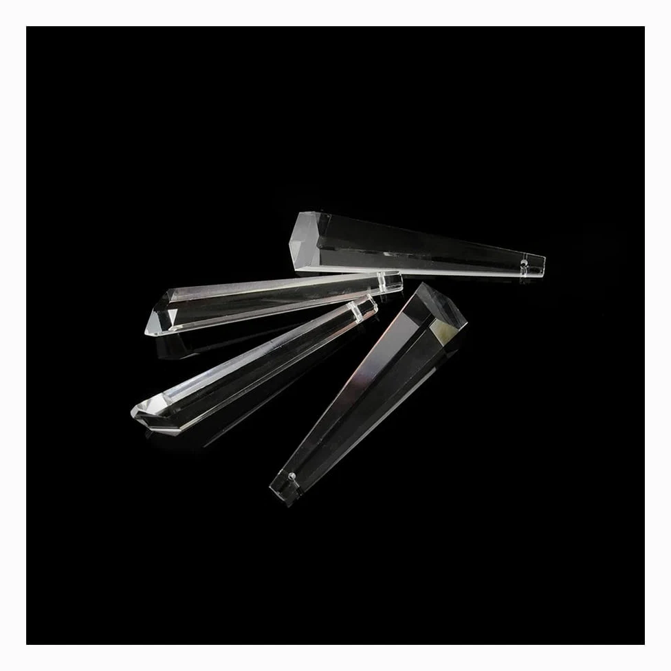 Lustre Cristal Prismes Pendentifs 63mm / 76mm Hexagon Drop Verre Icicle Crystal Prism Pendant Lustre Partie Pièces de Rechange pour Lampe d'éclairage Crystals (Size : 63mm 10pcs)