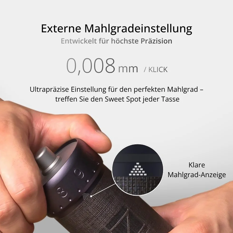 1Zpresso J-Ultra Moulin à café manuel gris fer, fraise conique, poignée pliable, tasse magnétique de 40 g, réglage numérique fin, efficacité de broyage plus rapide, idéal pour expresso (gris fer)