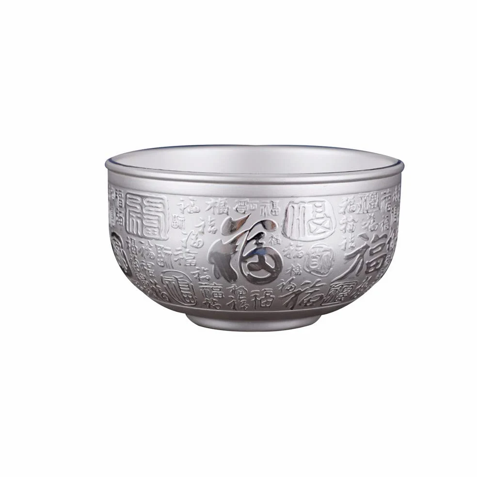 Bols à Grains en Argent Sterling, Bols à salades, Bols à Soupe, Bols de Riz, Bols de pâtes, Bols de Desserts, Bols de Fruits, Vaisselle en Argent de qualité Alimentaire,Blessing 280ML