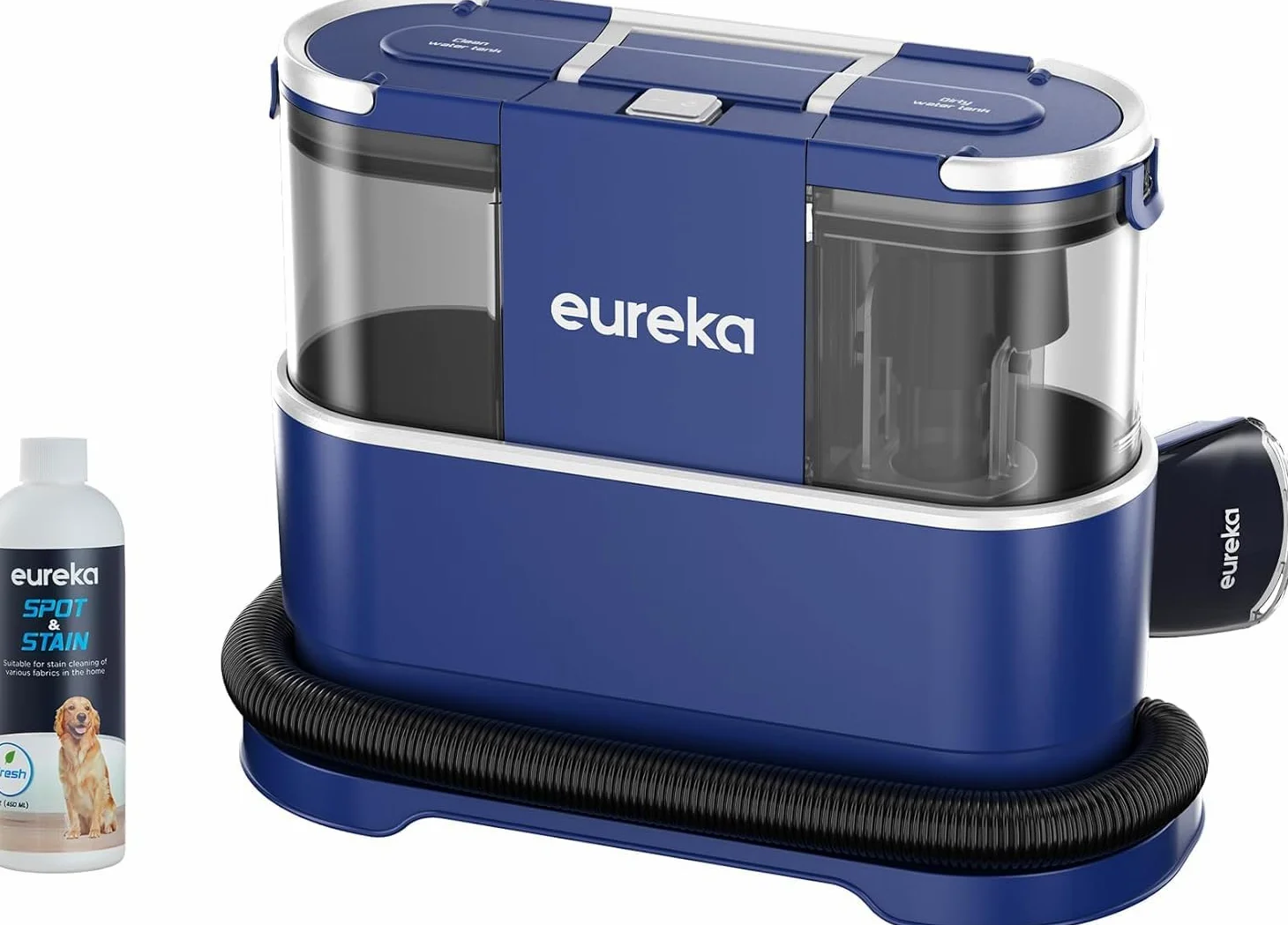 Eureka NEY100 Gen2, Aspirateur Nettoyeur de Tapis 12500 Pa, convient aux tapis, canapés et voitures et est livré avec un réservoir d'eau de 1,5 litre et 450 ml de produit de nettoyage spécial.